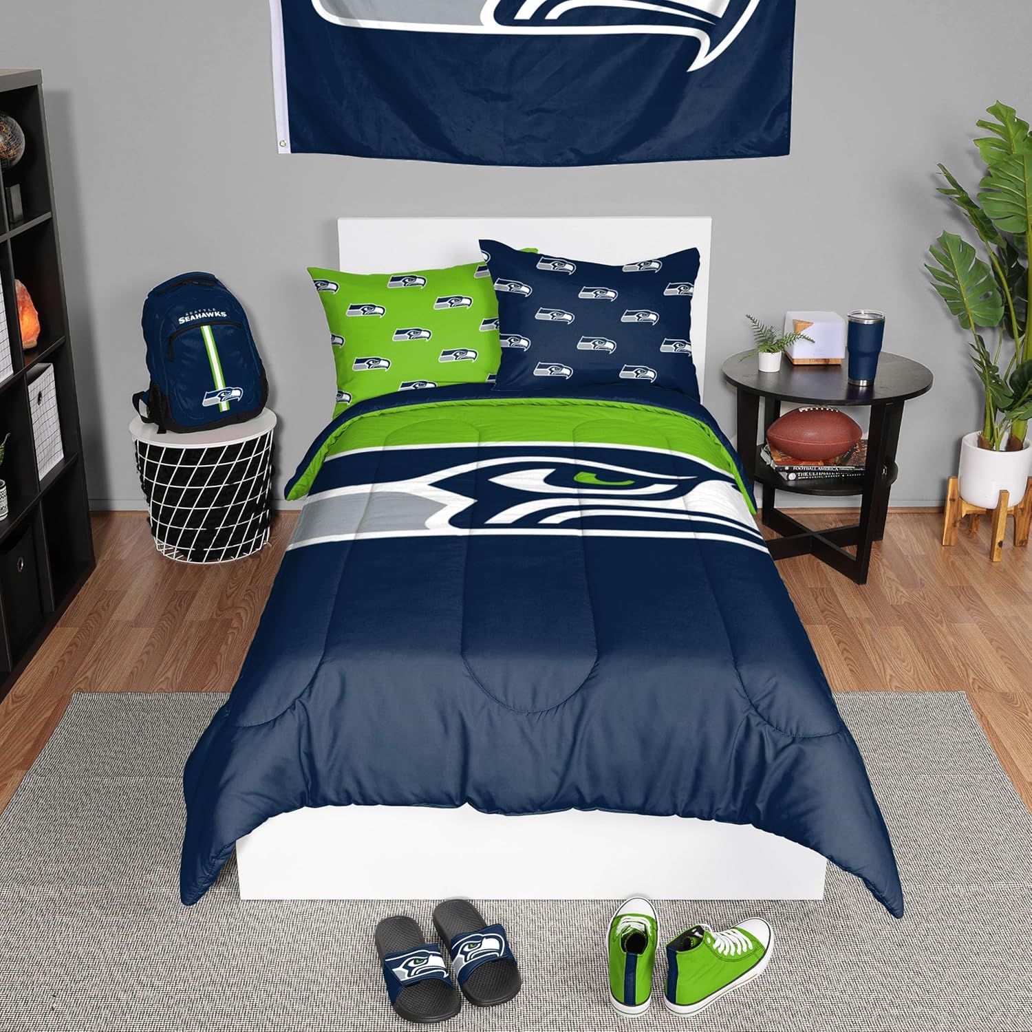 FOCO NFL – Juego de ropa de cama en una bolsa, con logotipo del equipo de la NFL, 3 piezas