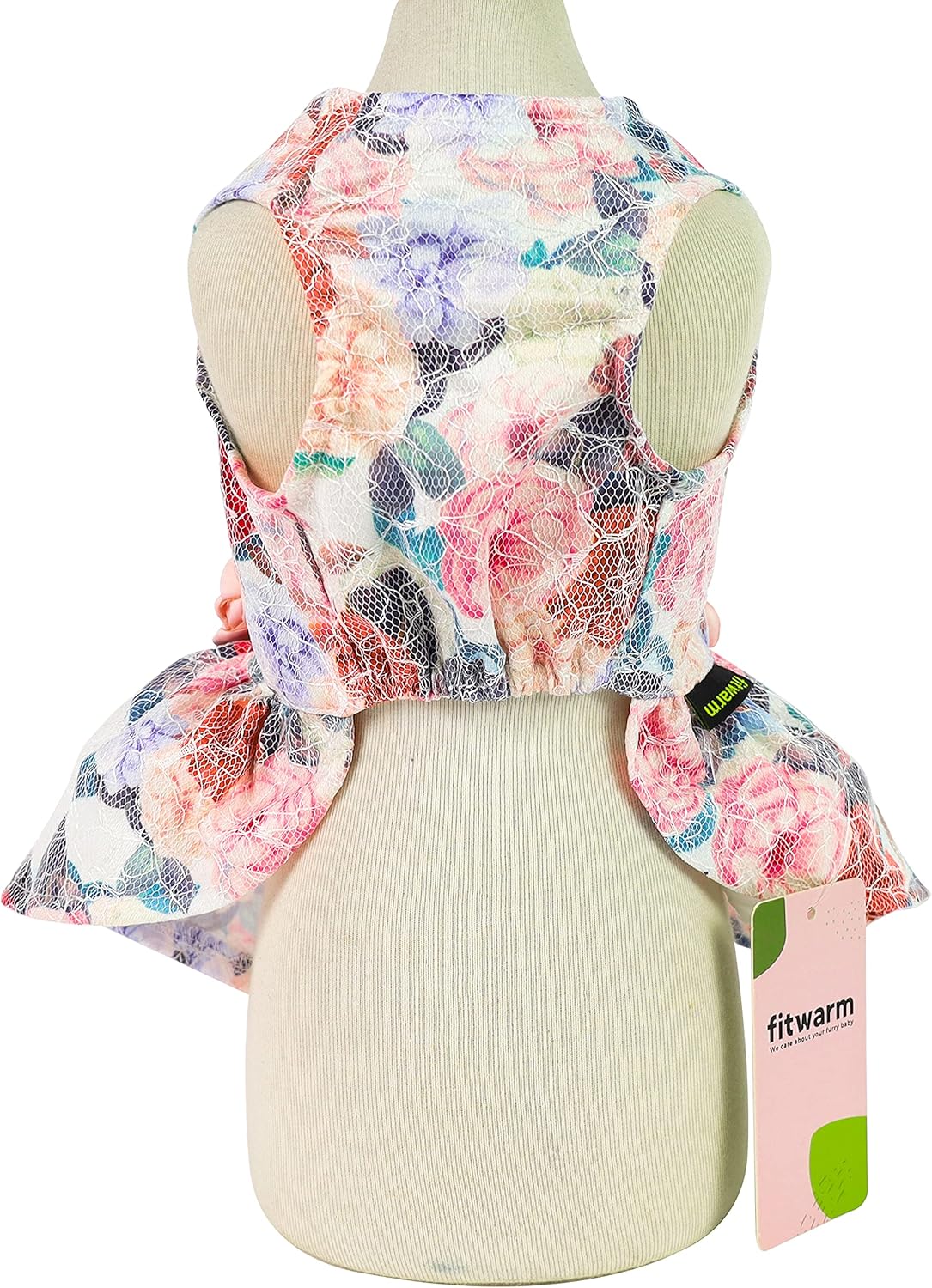Vestido de encaje de flores para perro, ropa para perros pequeños y niñas, ropa de gato para mascotas, rojo rosa, XS
