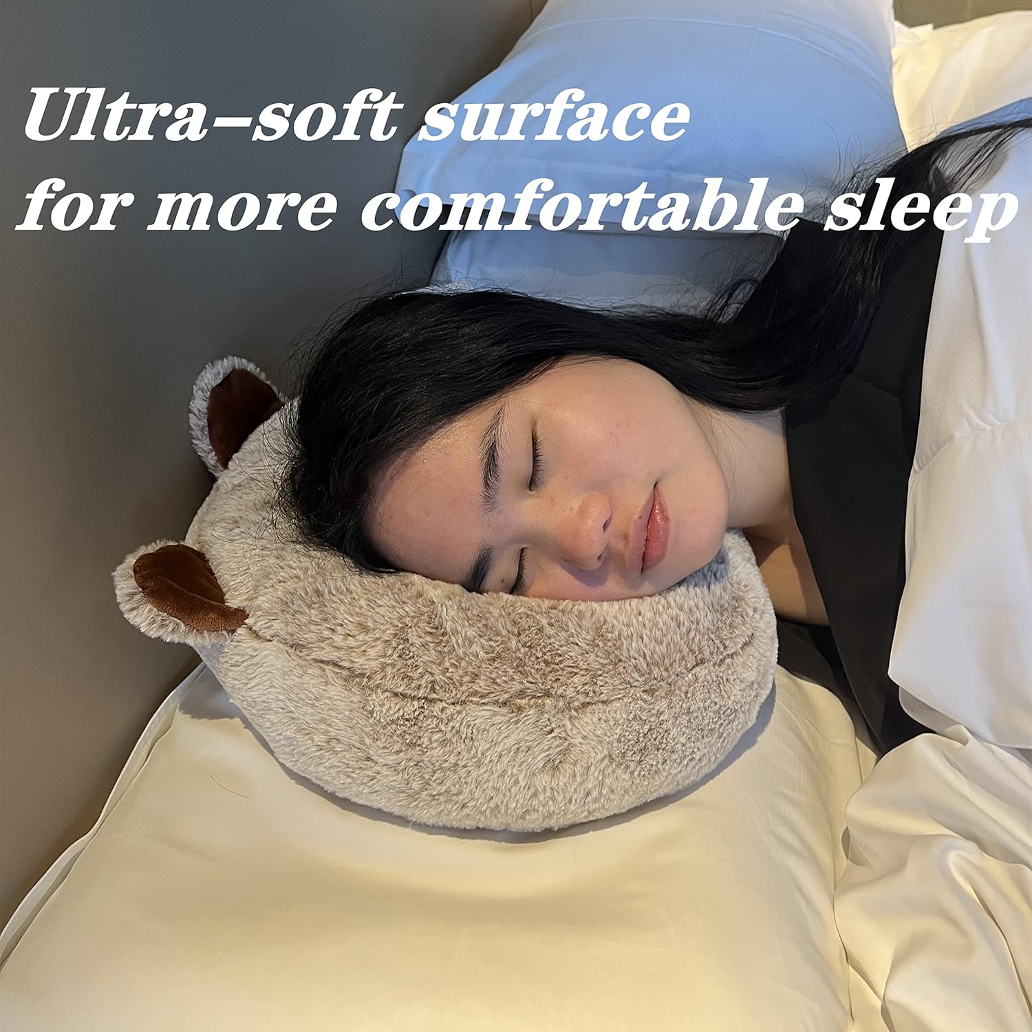 Almohada perforadora para dormir de lado, almohadas de oreja con orificio para las orejas, dormir lateral en forma de O