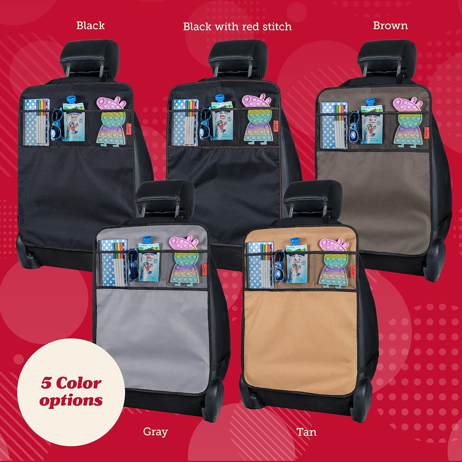 Tapete para pisar con grandes bolsillos de almacenamiento, negro (Black Stitching)