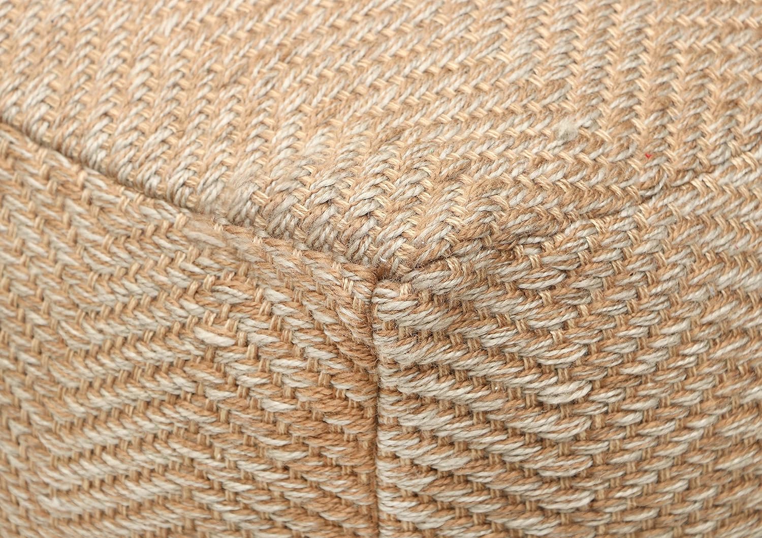 Puf otomano tejido a mano para interiores y exteriores, reposapiés, cubierta de cremallera con relleno, silla de piso impresa, para sala de estar,
