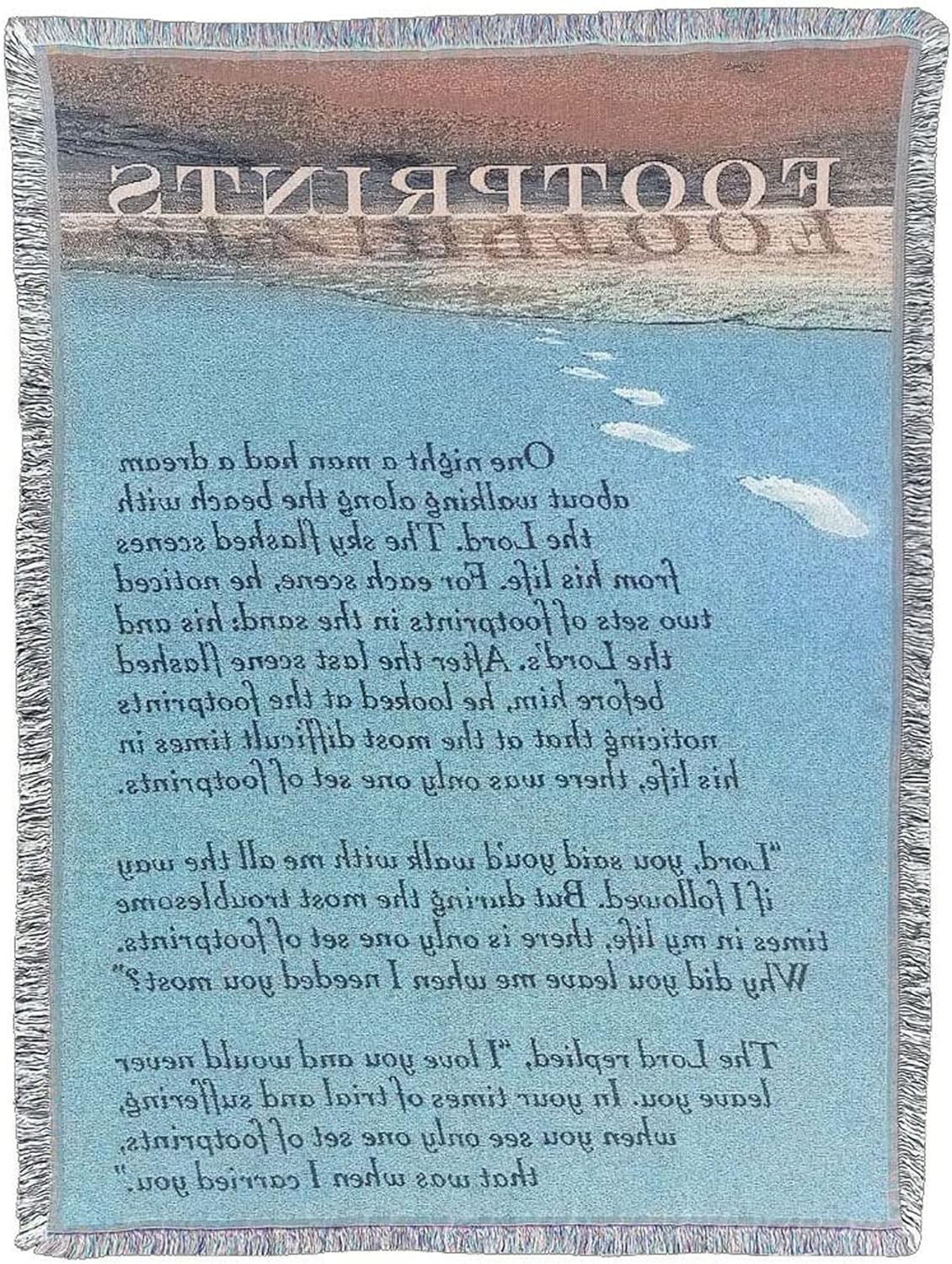 Dicksons Footprints in The Sand Ocean Tide – Manta de algodón de 52 x 68 pulgadas
