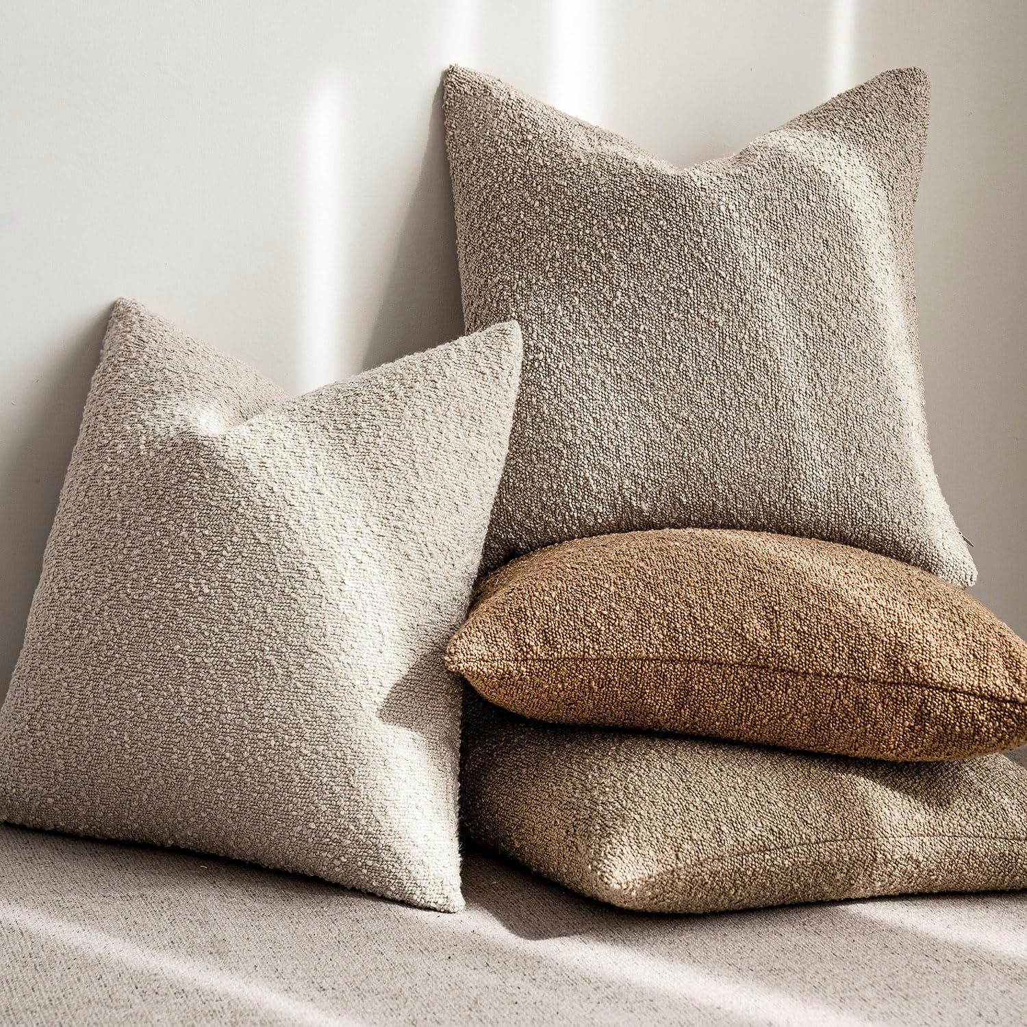 Foindtower Fundas de almohada texturizadas con diseño de boucle, fundas de almohada sólidas, acogedoras, suaves, decorativas, para silla, sofá,
