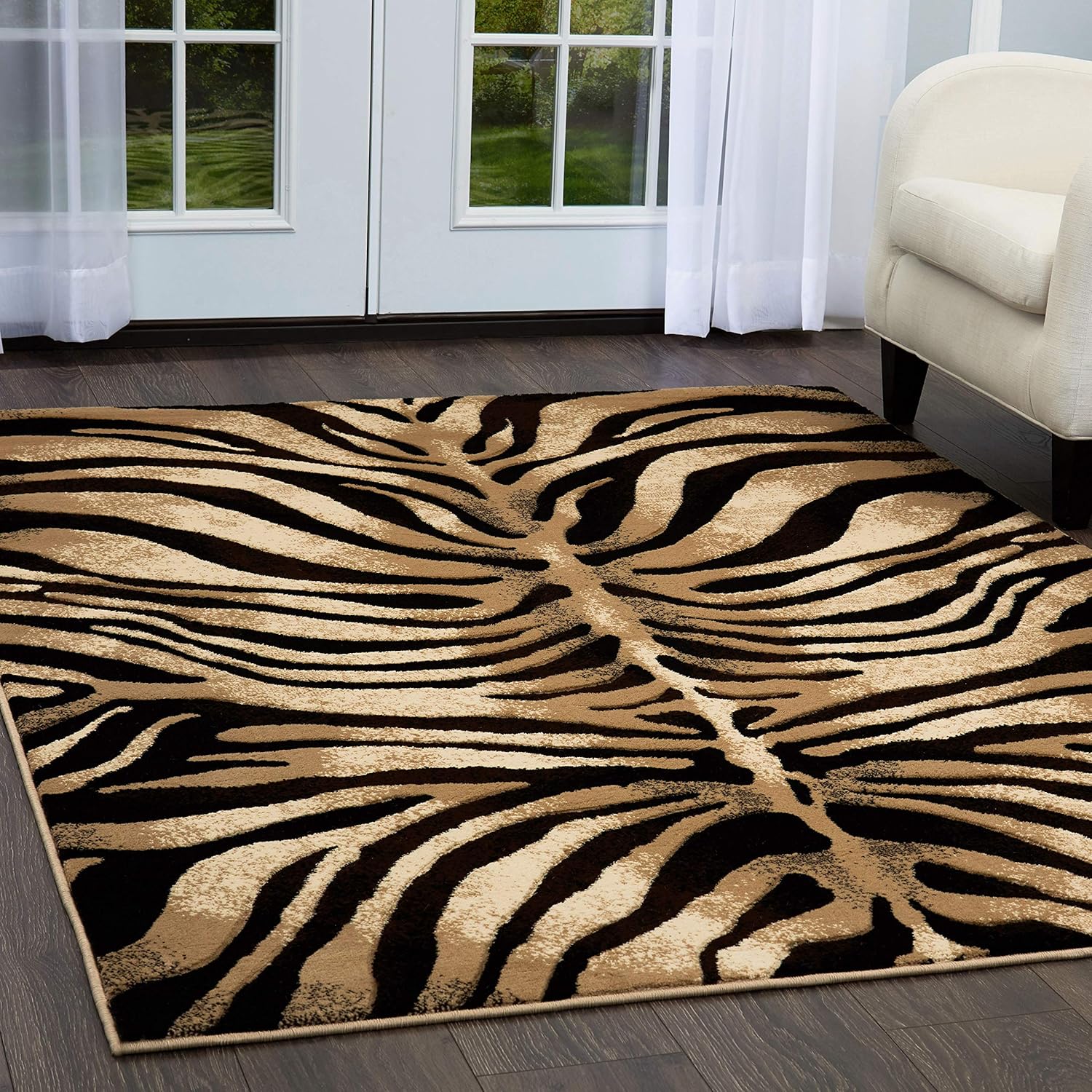 Tapete, Home dynamix, colección Tribeca, extra largo personalizable, Polipropileno, negro, marfil, (Black-ivory)