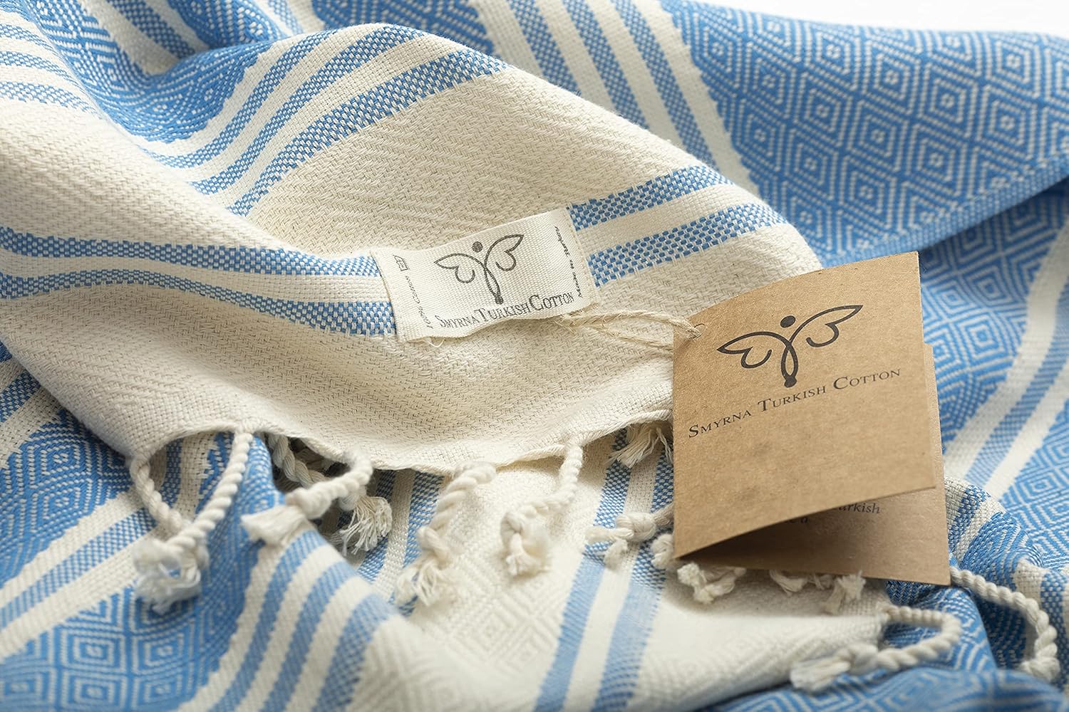 Smyrna Mediterranean Series – Toalla de playa turca original, 100% algodón, prelavada, 37 x 71 pulgadas, toalla de baño peshtemal y turca para spa,