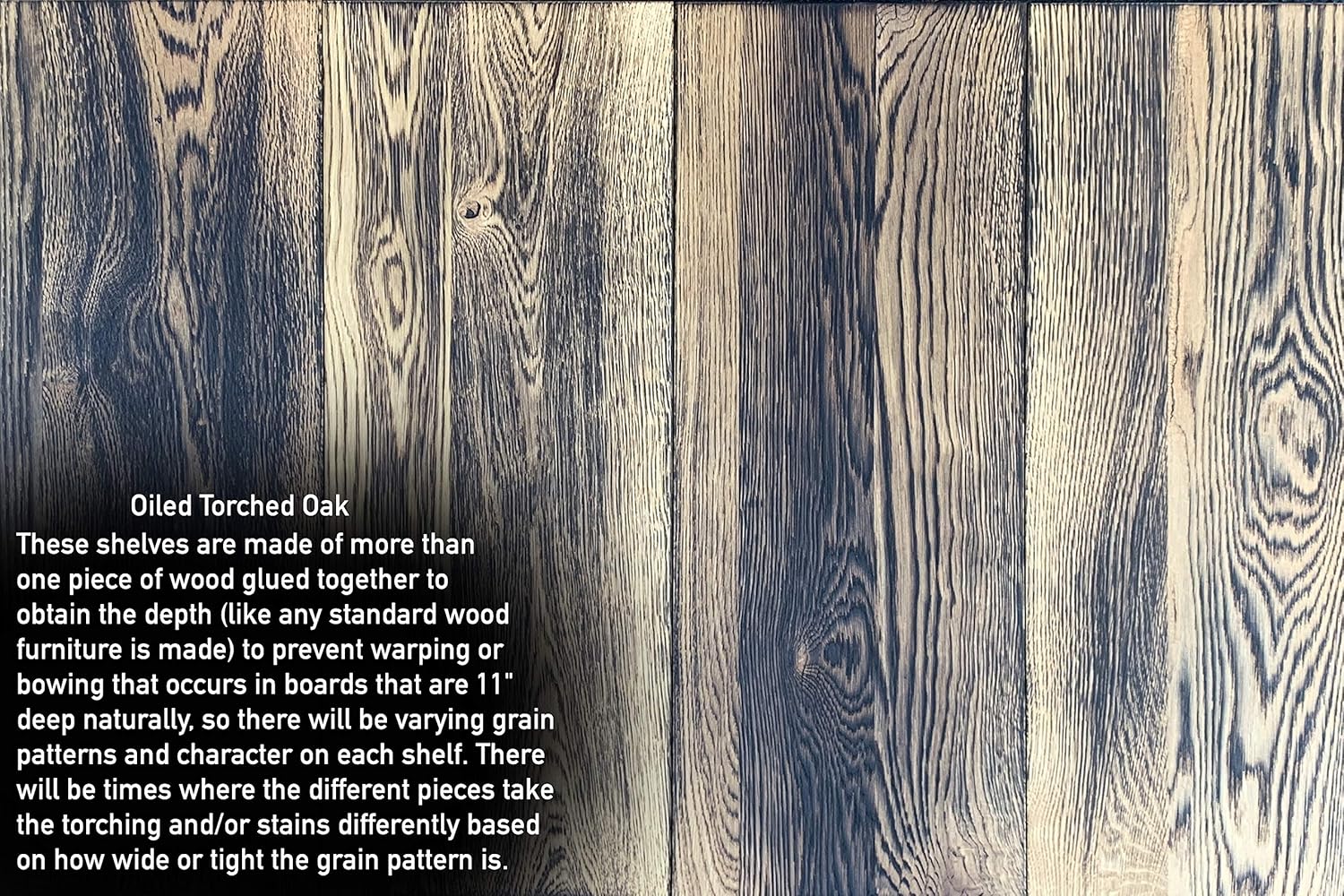 Urban Legacy Estantes modernos de madera dura, juego de 2, hechos de madera nueva, sellados con carbonizado japonés, capacidad de peso alta