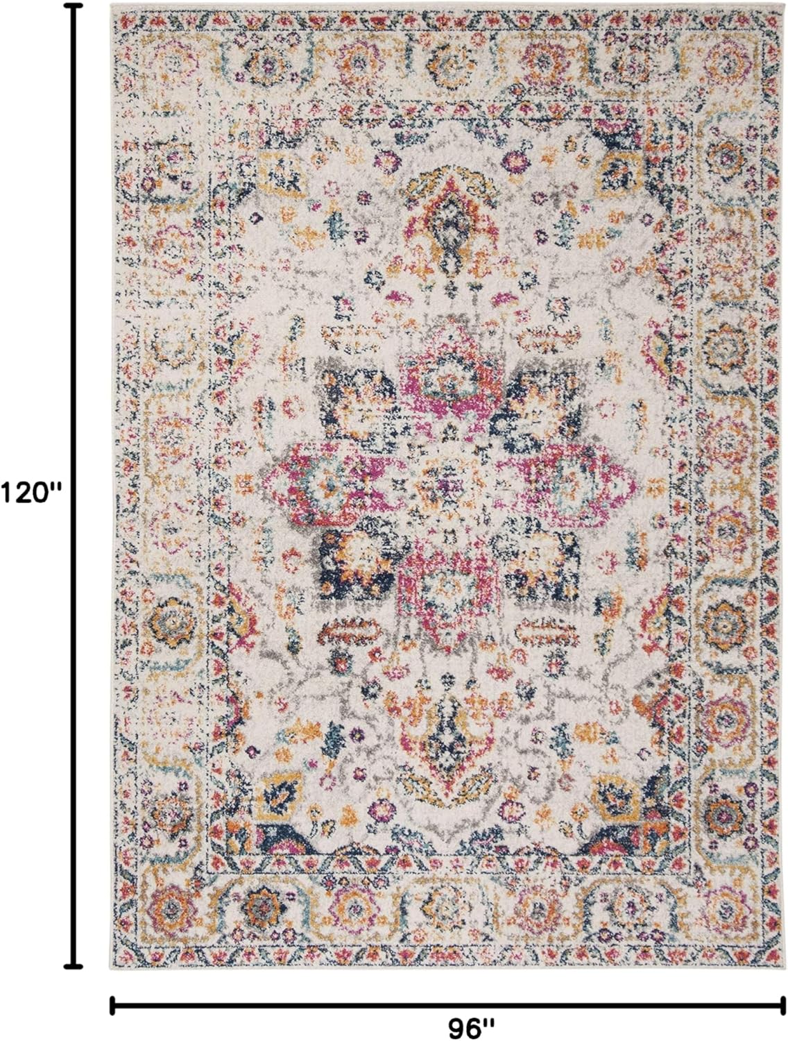Safavieh MAD603R – Tapete con diseño de medallón desgastado, copo de nieve, colección Madison, no suelta pelos, fácil de cuidar, alto tránsito, sala