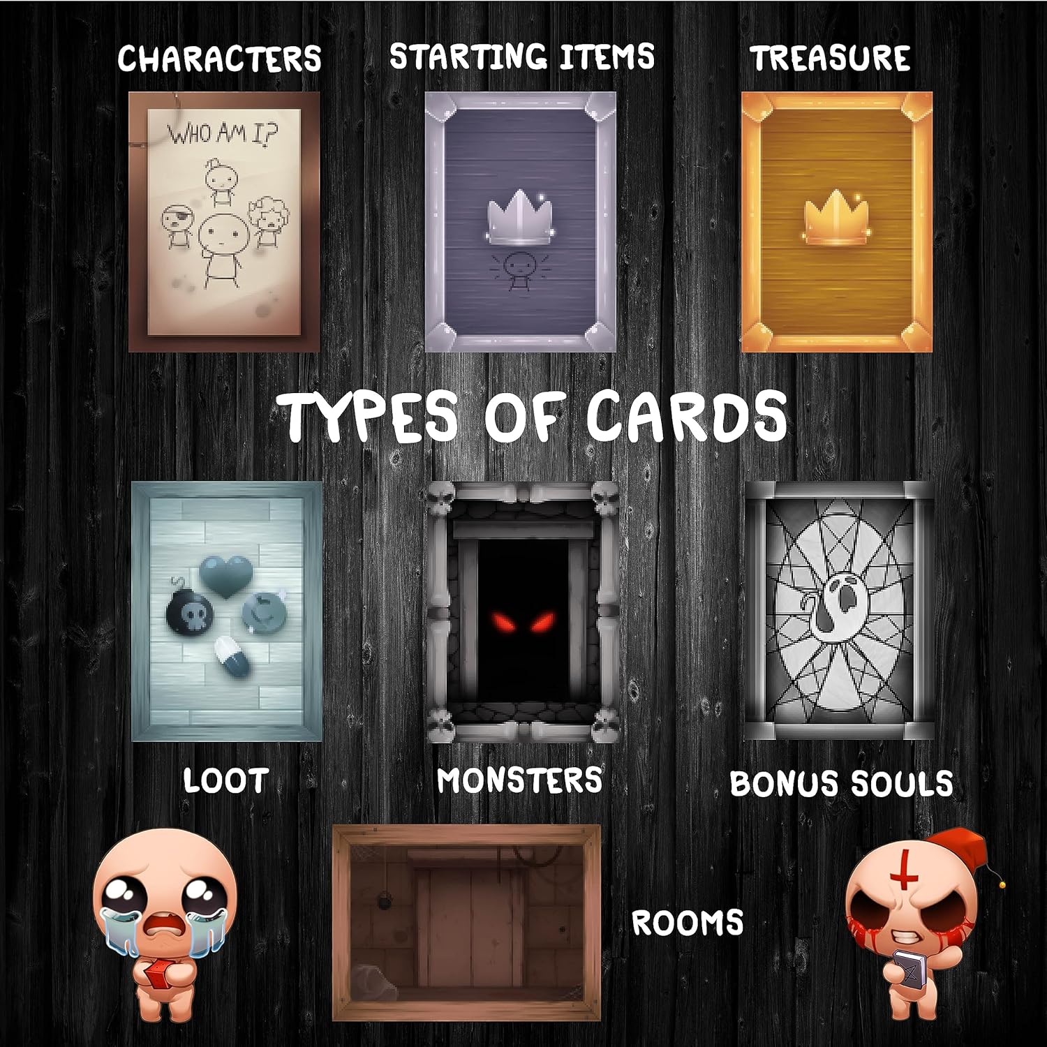 The Binding of Isaac Four Souls+ (2 edición) – Expansión, juego de cartas de estrategia, con licencia oficial, a partir de 13 años, 1-4 jugadores,