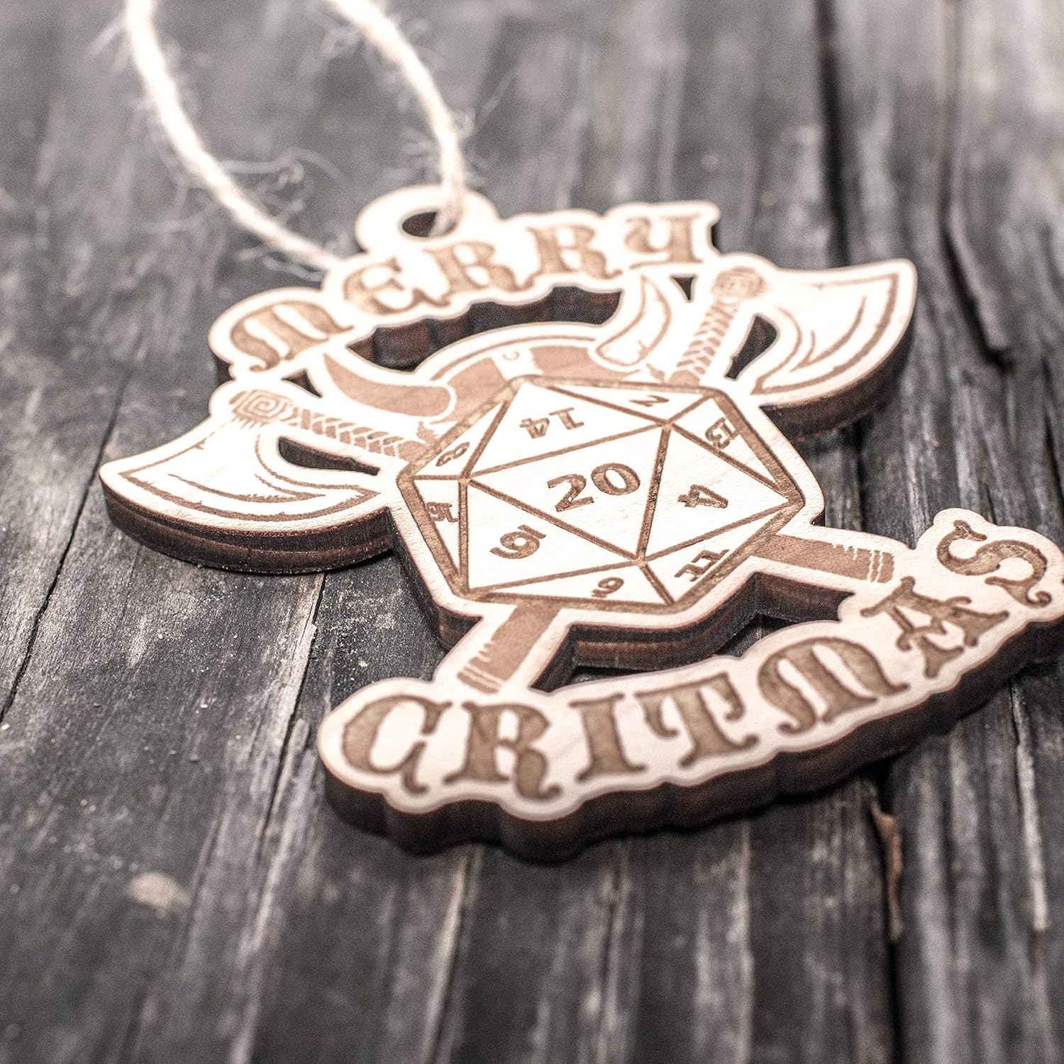 Ornament – Merry Critmas – Raw Wood 4x4in