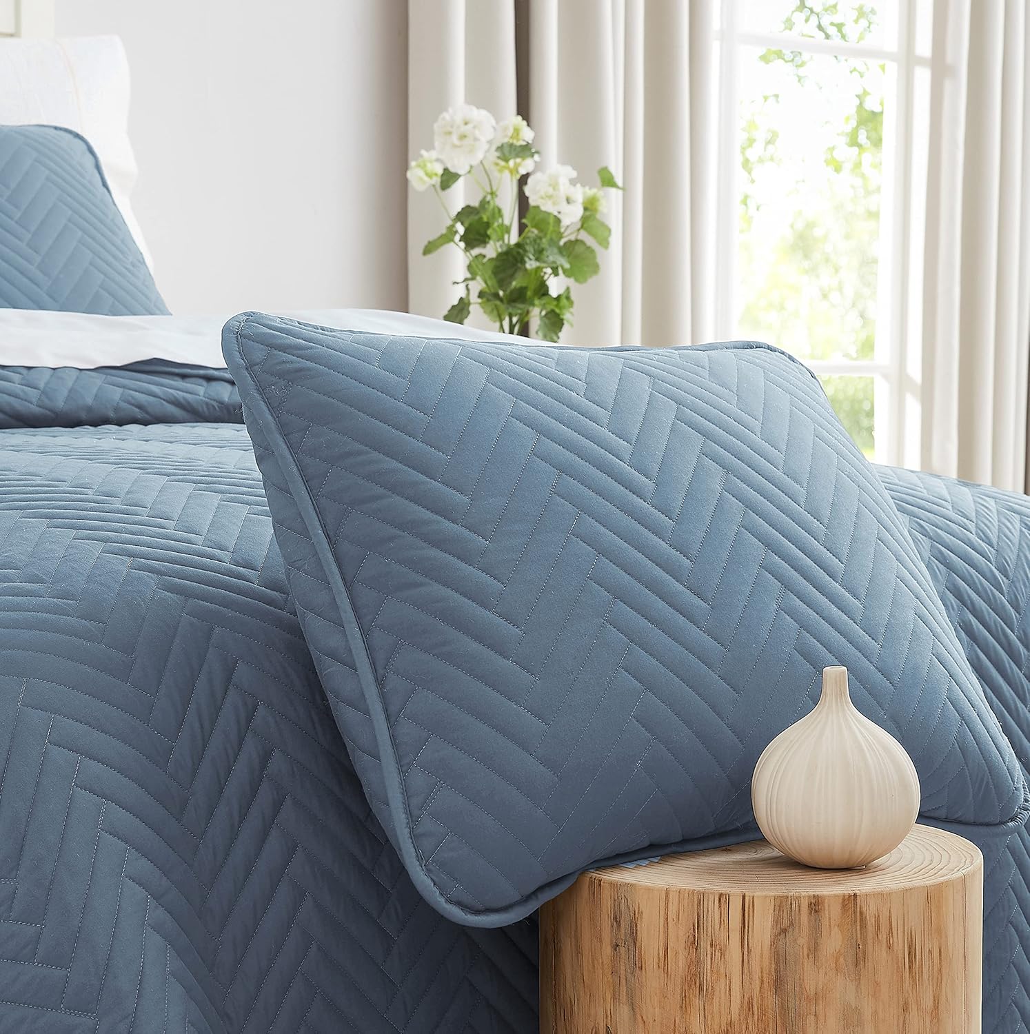 Southshore Fine Living, Inc. Juego de ropa de cama de gran tamaño ligero, tela prelavada, colcha suave de 3 piezas con dos fundas a juego (98