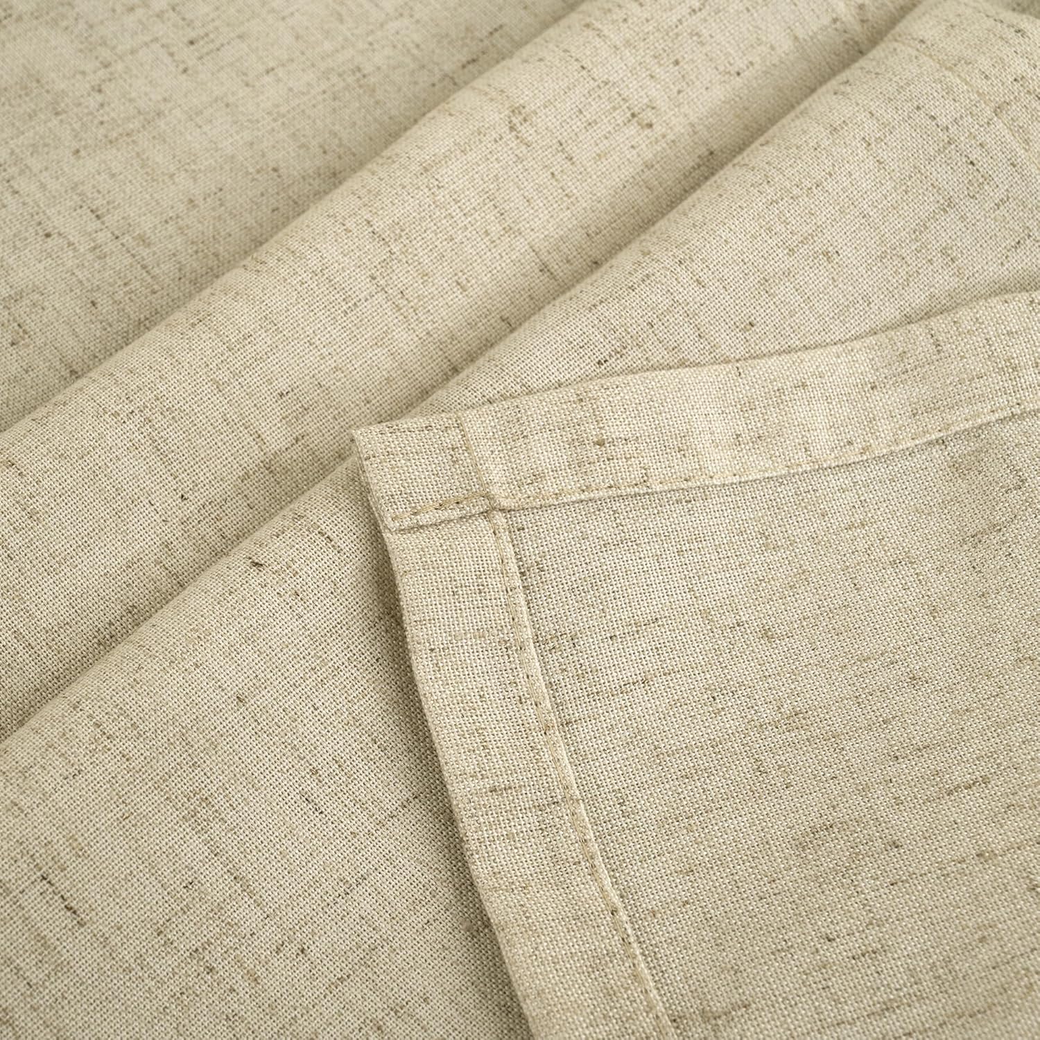 YoungsTex Cortinas de lino de arpillera de 54 pulgadas de largo, 2 paneles con ojales, cortinas cortas con textura de lino para filtrar la luz,