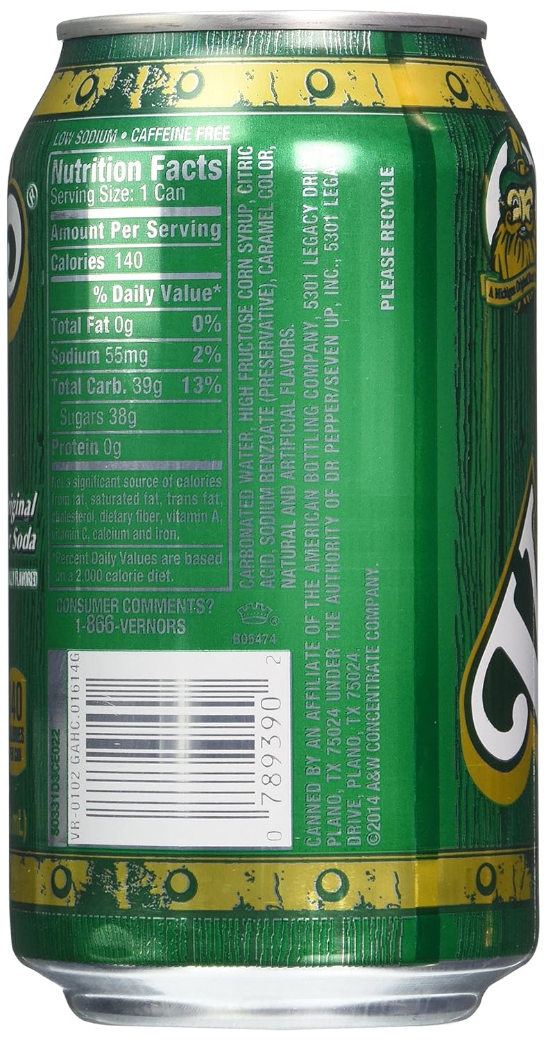 Vernors Gaseosa de jengibre. 12 Latas de 12 onzas.