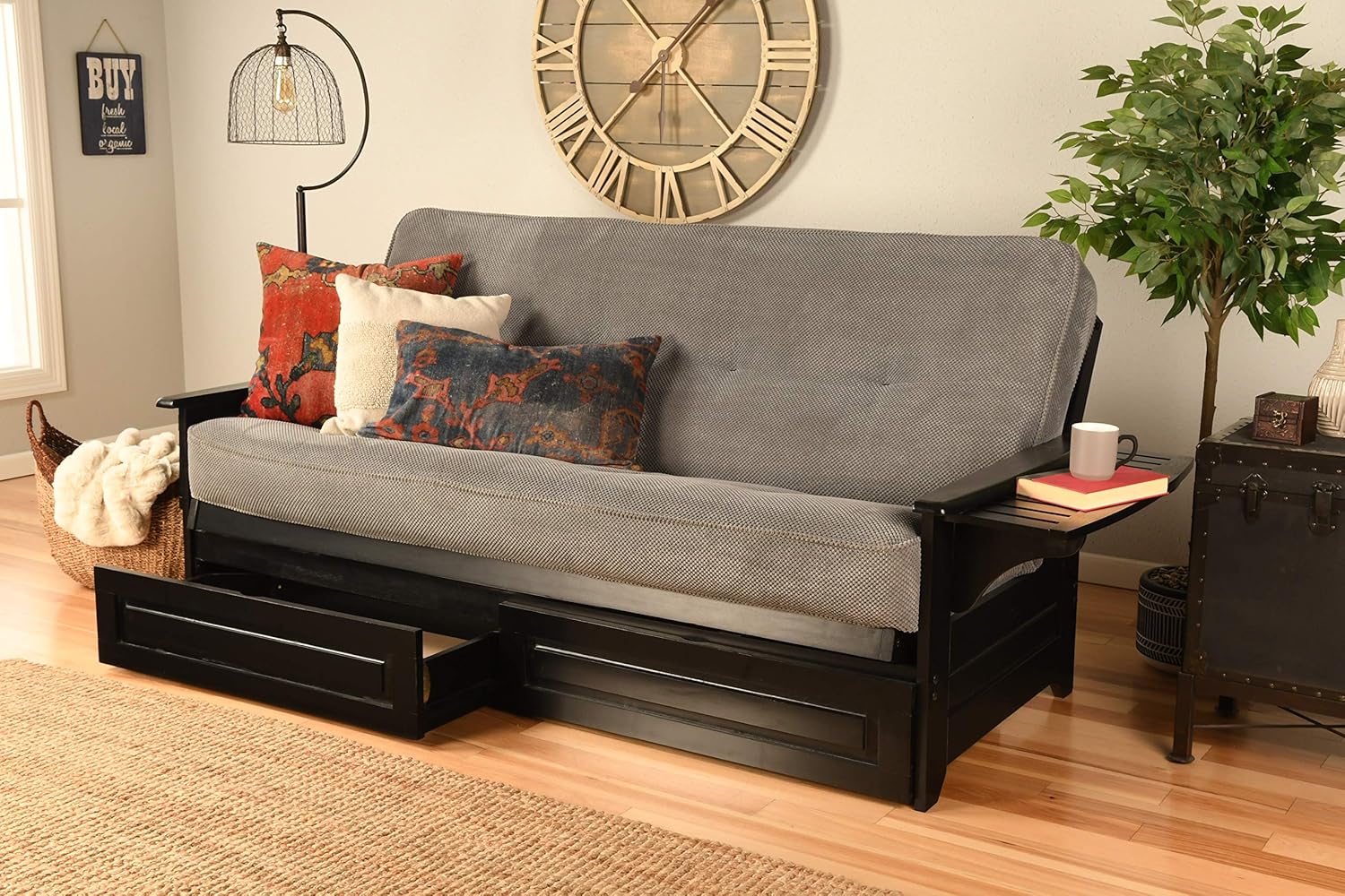Kodiak Furniture Phoenix – Juego de futón, Madera, Colchón Marmont Thunder
