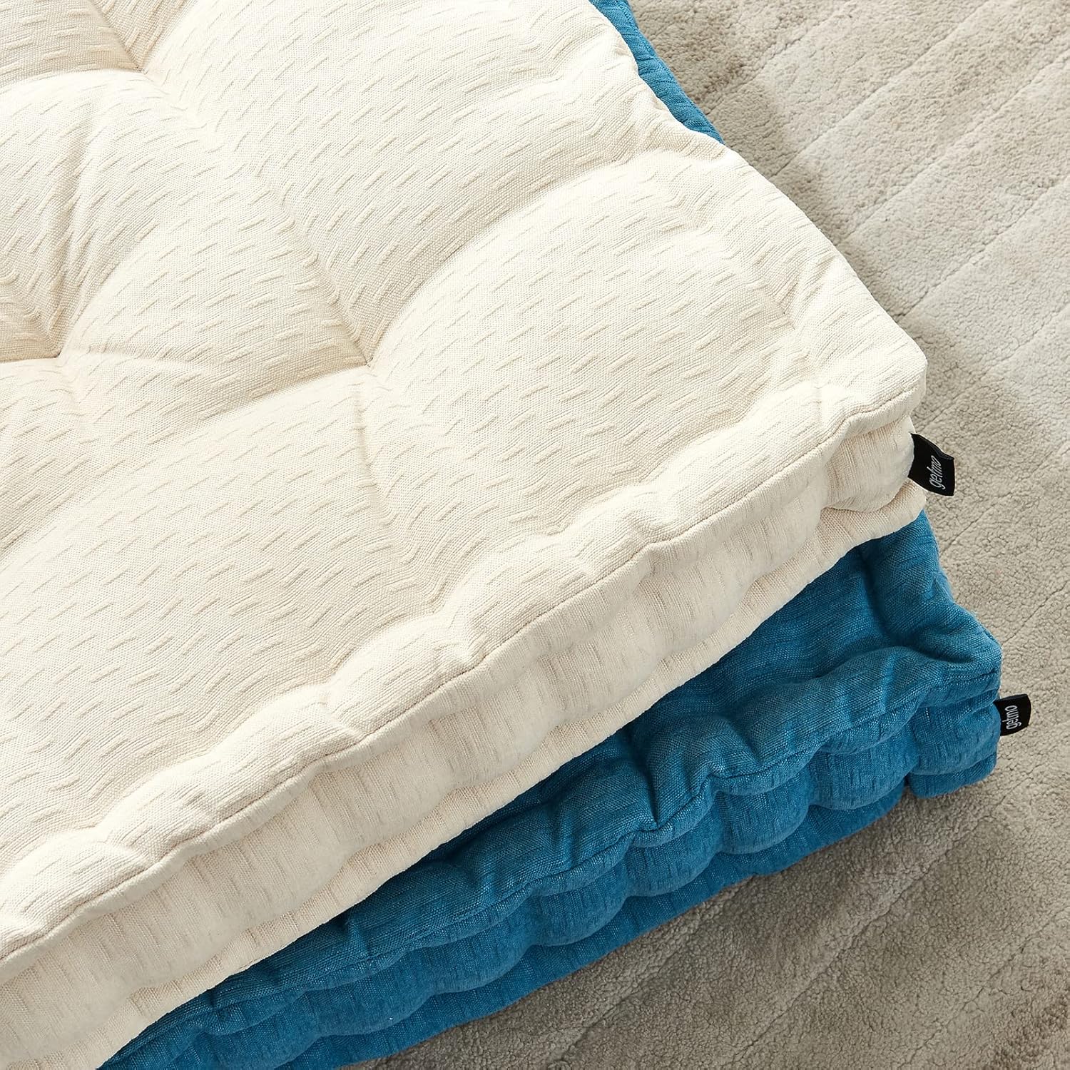 Getmo Resin Almohada de suelo de meditación, cojín grande para suelo, almohadas cuadradas para adultos, cojín de meditación grueso de felpilla para