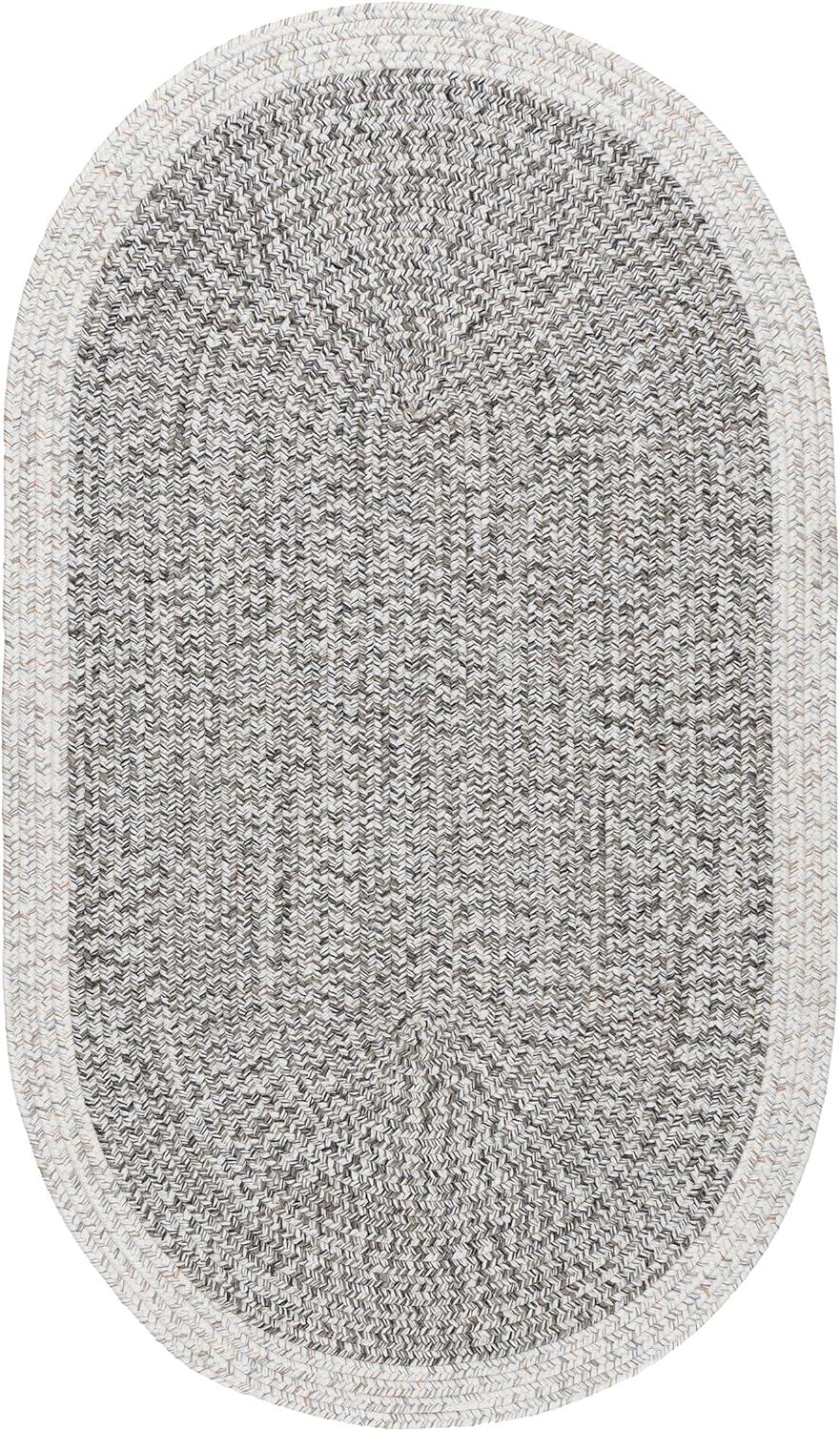 nuLOOM Oralia alfombra trenzada para interiores y exteriores, 5 pies x 8 pies, ovalada, color gris