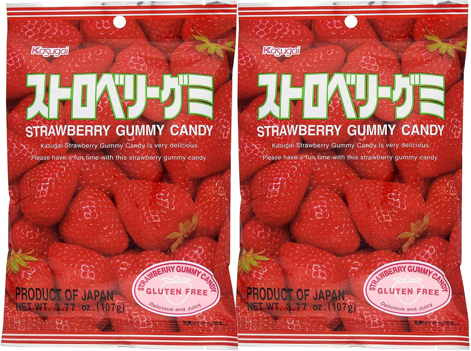 Kasugai Caramelo de gomitas de fresa 3.77oz (paquete de 2)