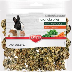 Kaytee Bocados de granola con superalimentos, espinacas y zanahorias para ratas, ratones, hámsters, jerbos, conejos, cobayas y chinchillas, 4.5 onzas Kaytee Bocados de granola con superalimentos, espinacas y zanahorias para ratas, ratones, hámsters, jerbos, conejos, cobayas y chinchillas, 4.5 onzas