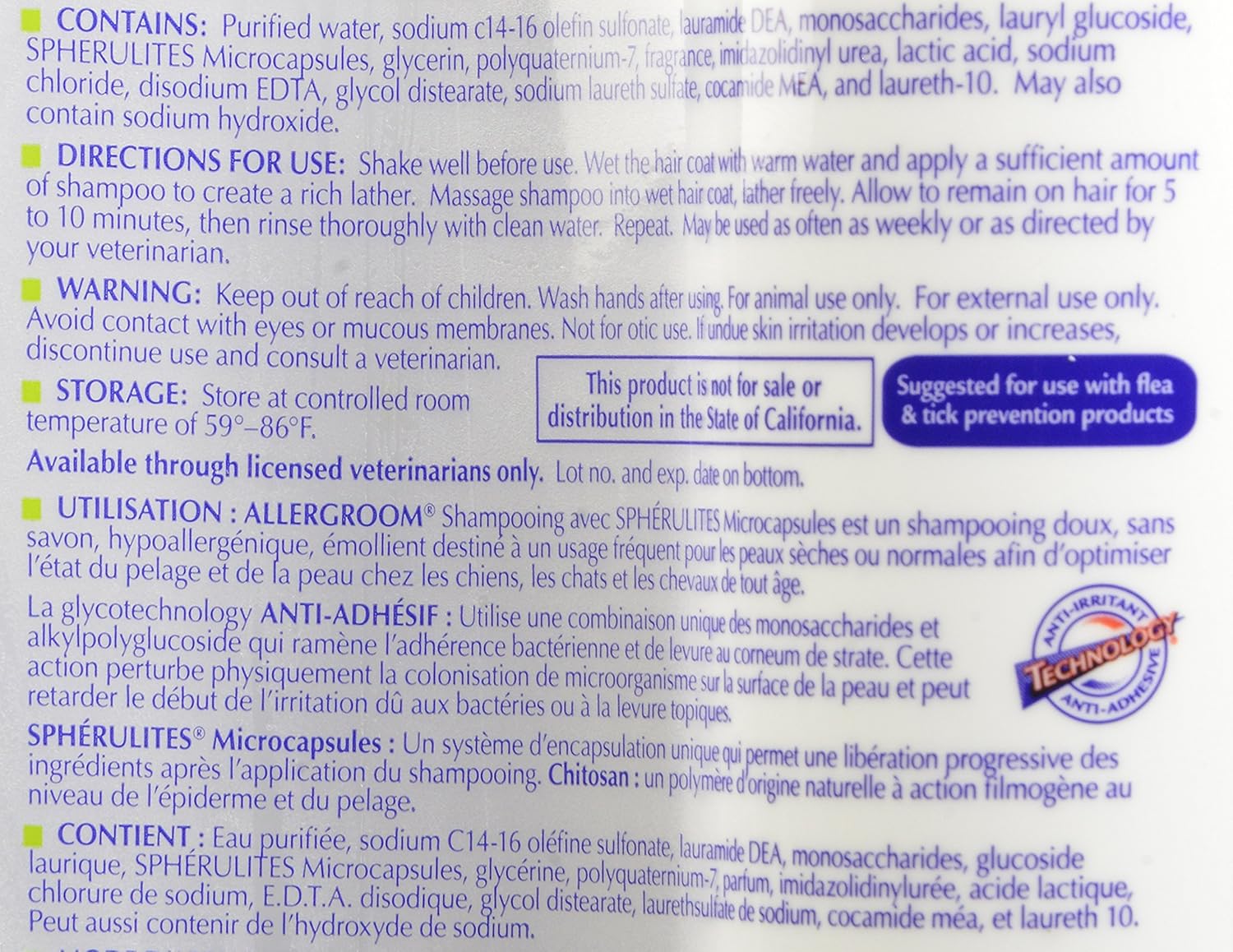 Virbac Champú Allergroom de 8 onzas
