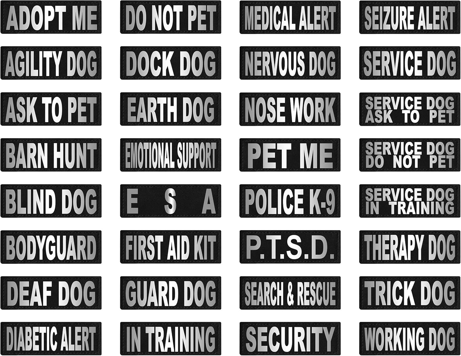 DogLine Parches De Velcro desmontable “Servicio perro etiquetas, Service Dog