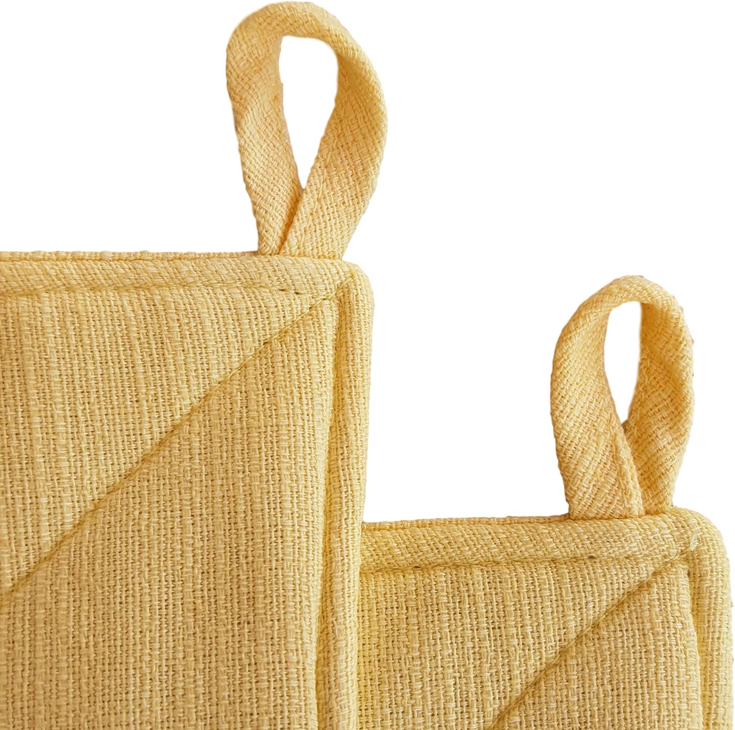 CUSHYSTORE Soporte para ollas de 7.5 pulgadas, almohadillas térmicas para horno estilo cabaña, para cocina, color amarillo liso, 2 paquetes