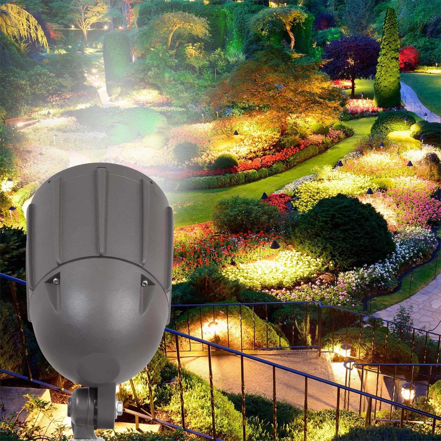 Luz de inundación LED de 40 vatios para iluminación de paisaje al aire libre de 120 voltios, 4800 lm, bronce, igual a 200 W MH, luz de asta de