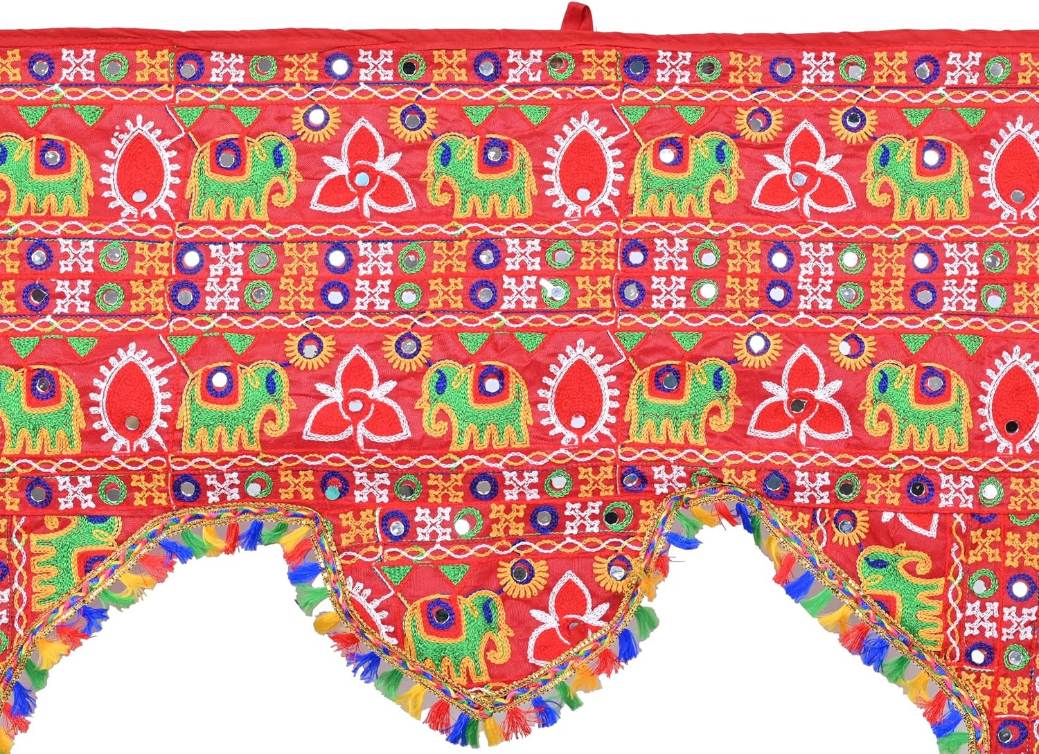 Toran bordado tradicional para Deepawali Pooja Mandir Diwali, Bandhanwar Bandarwal Toranam para puerta principalcolgar en la pared, decoración del