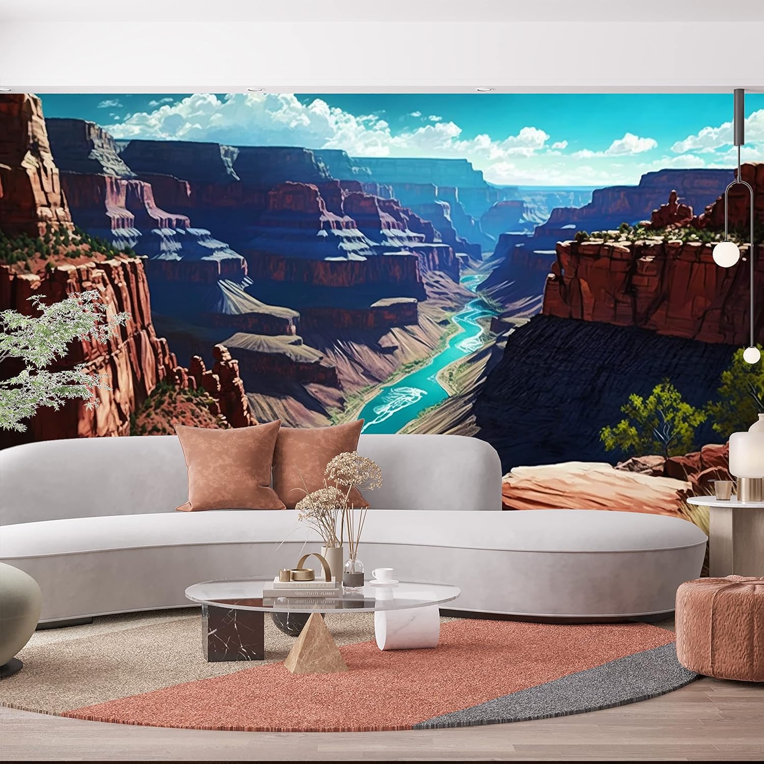 Papel pintado de montaña del Parque Nacional del Gran Cañón, paisaje de la ciudad de Arizona, arte de pared grande para dormitorio, oficina, sala de