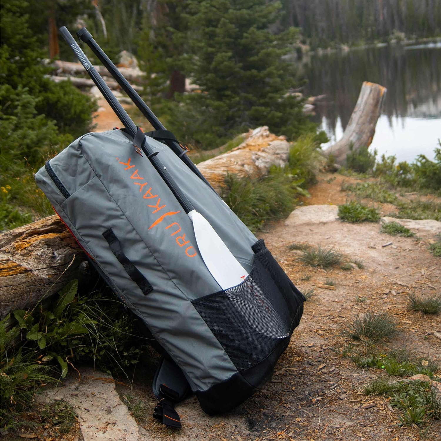 Oru Kayak Oru Pack  Mochila para kayak plegable, nailon resistente, con correas acolchadas para el hombro y cinturón de cadera, cremallera