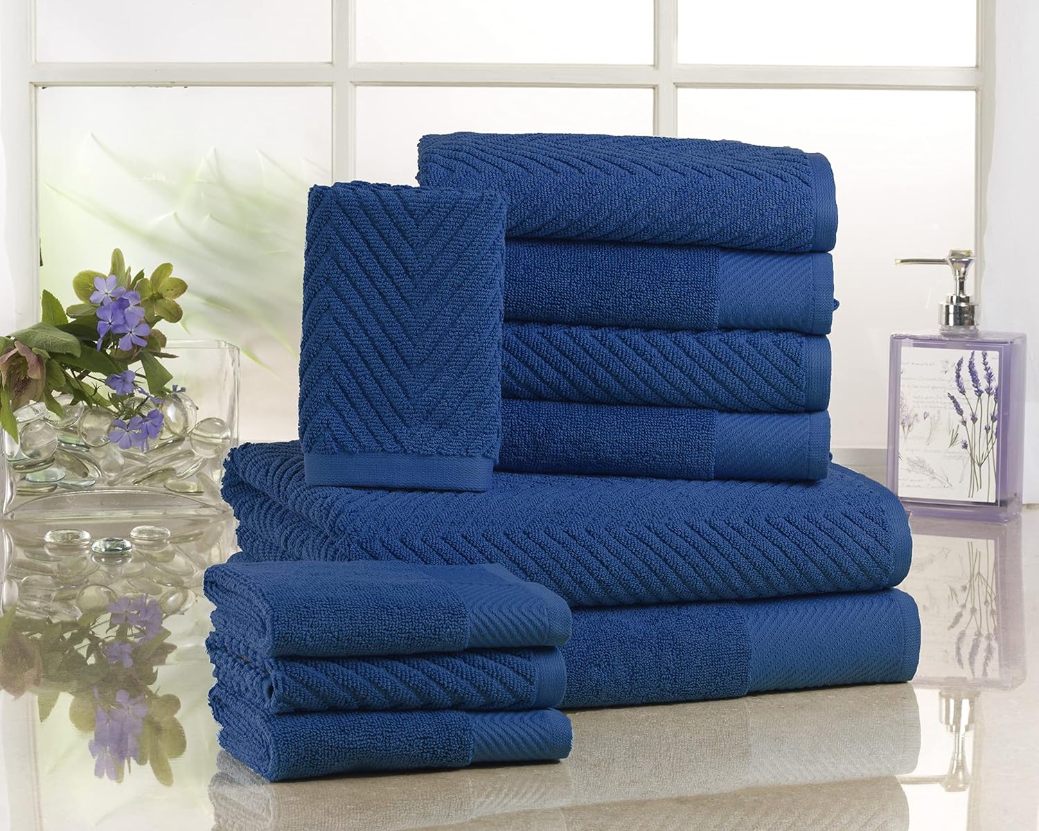 LANE LINEN Juego de 10 toallas de baño 100% algodón para baño, toallas de baño de secado rápido, toallas de gimnasio, toallas de playa para adultos,