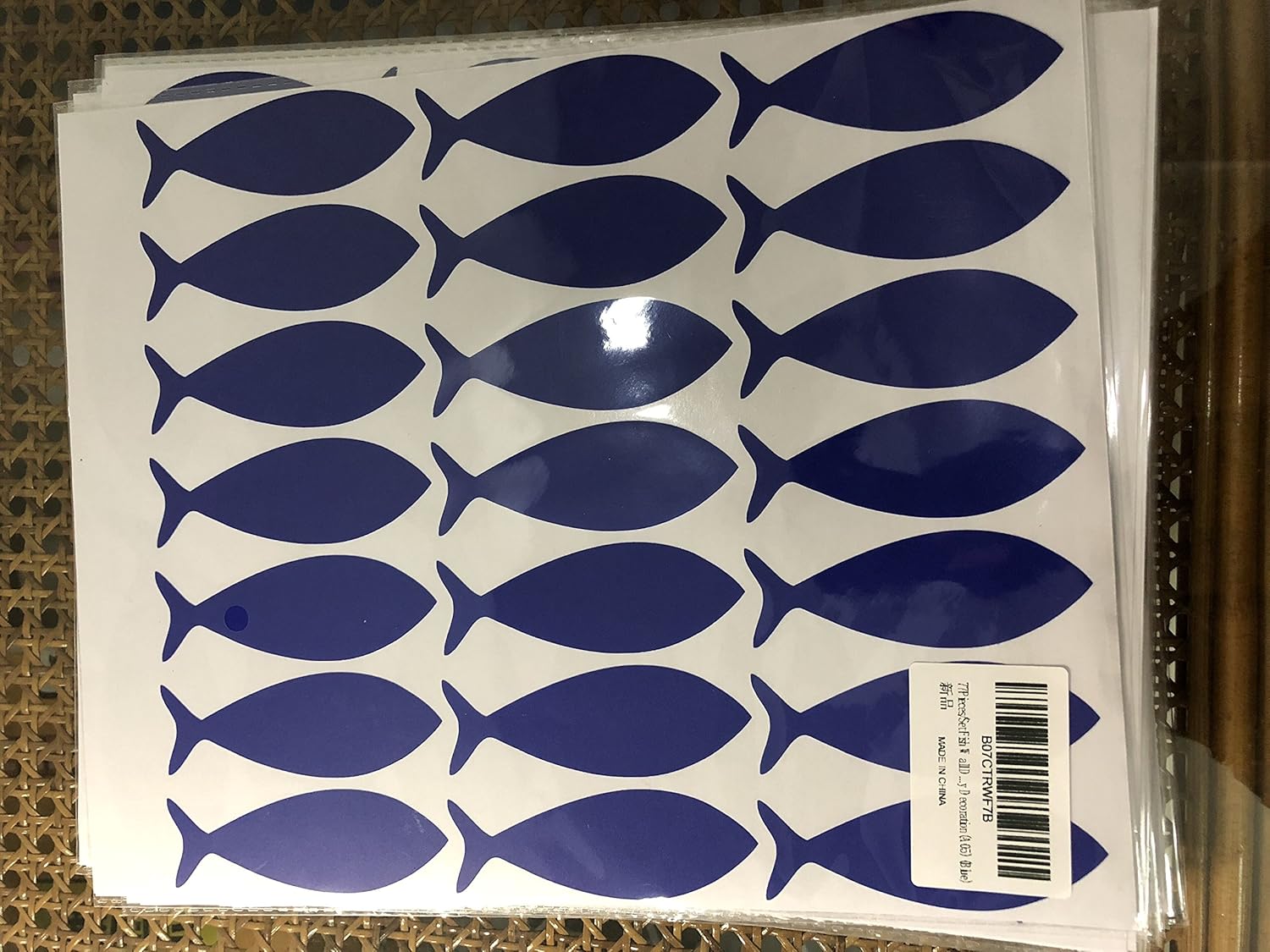 Juego de 77 calcomanías de pared de pez, calcomanías de vinilo extraíbles para niños, bebé, dormitorio, baño, guardería decoración A05 (azul)