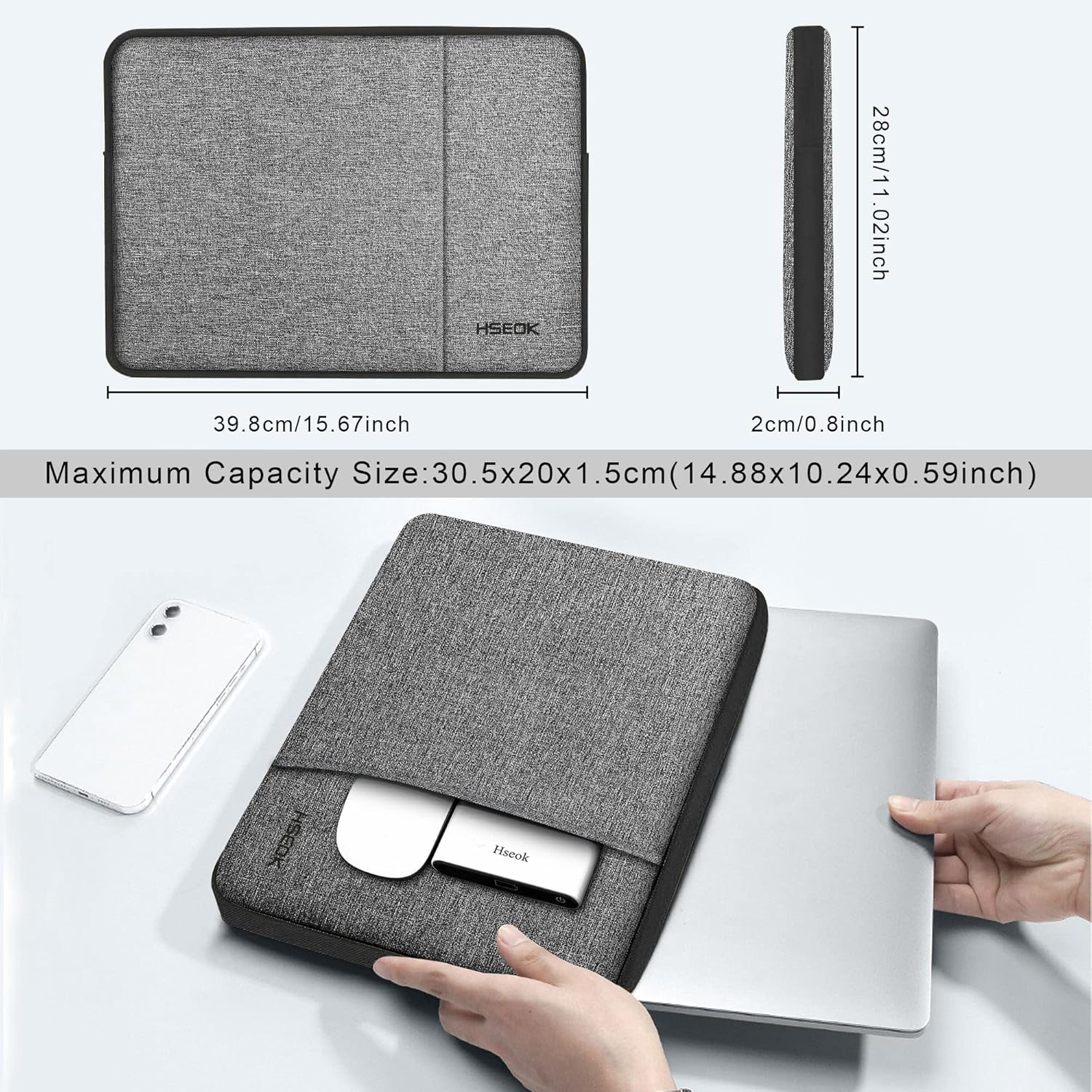 Funda para portátil de 15, 15,6 y 16 pulgadas, resistente al agua, para MacBook Pro de 16 y 15,4 pulgadas, Surface Book 21 de 15 pulgadas y los más