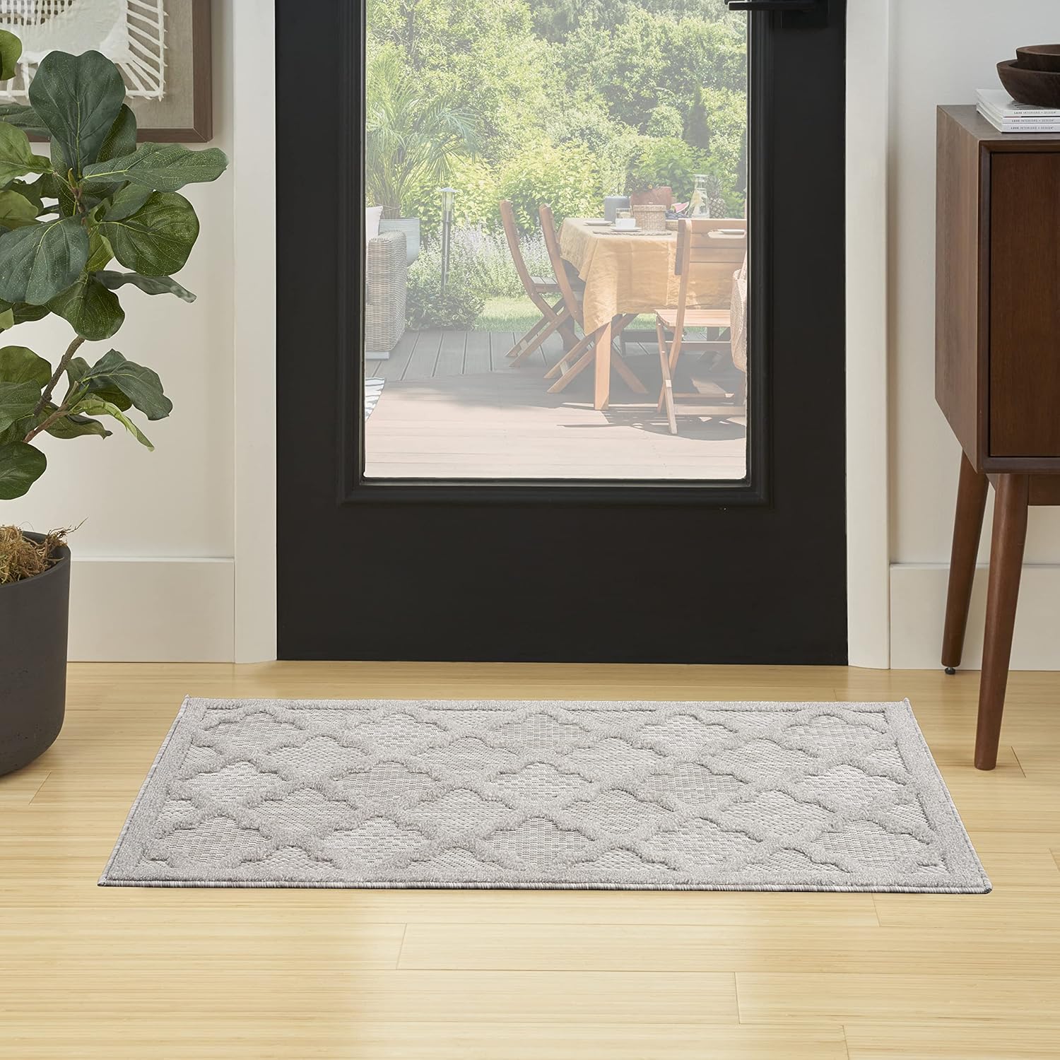 Nourison Easy Care – Alfombra marroquí de 2 x 4 pies, enrejado, fácil limpieza, no se desprende, para dormitorio, sala de estar, comedor, patio