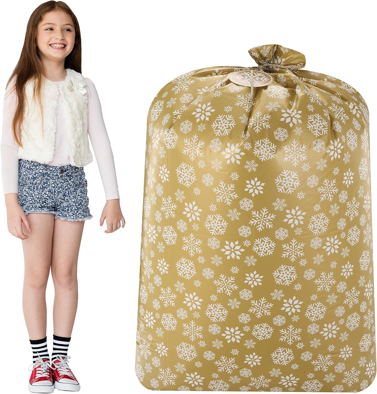 JOYIN 3 bolsas de Navidad extragrandes de 56 x 36 pulgadas con etiquetas de regalo para fiestas de Navidad, regalos de vacaciones, reuniones