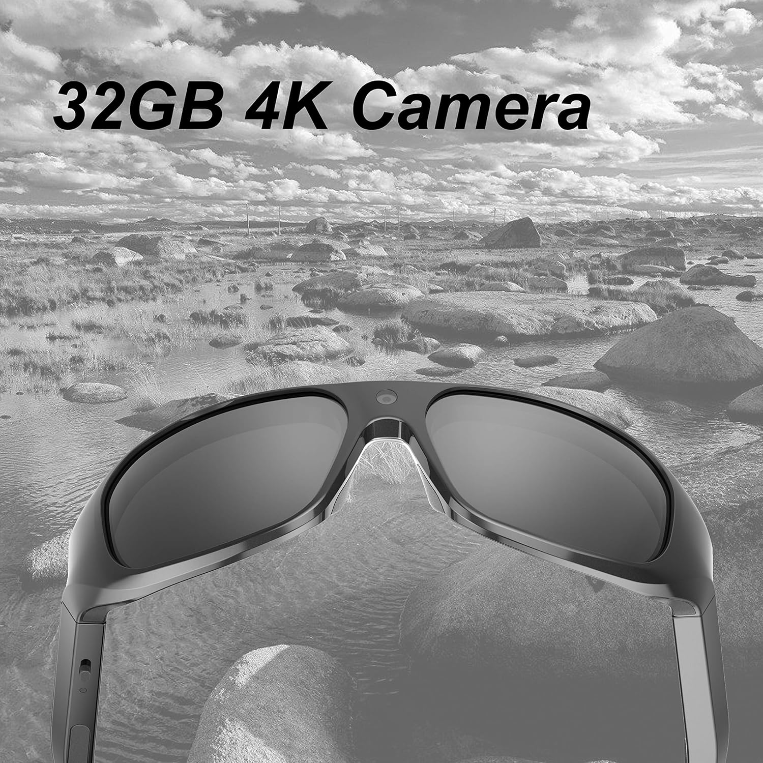 OhO – Lentes de cámara 4K Ultra HD, 32 GB de memoria incorporada, lentes inteligentes con lentes de sol UV400 para deportes al aire libre