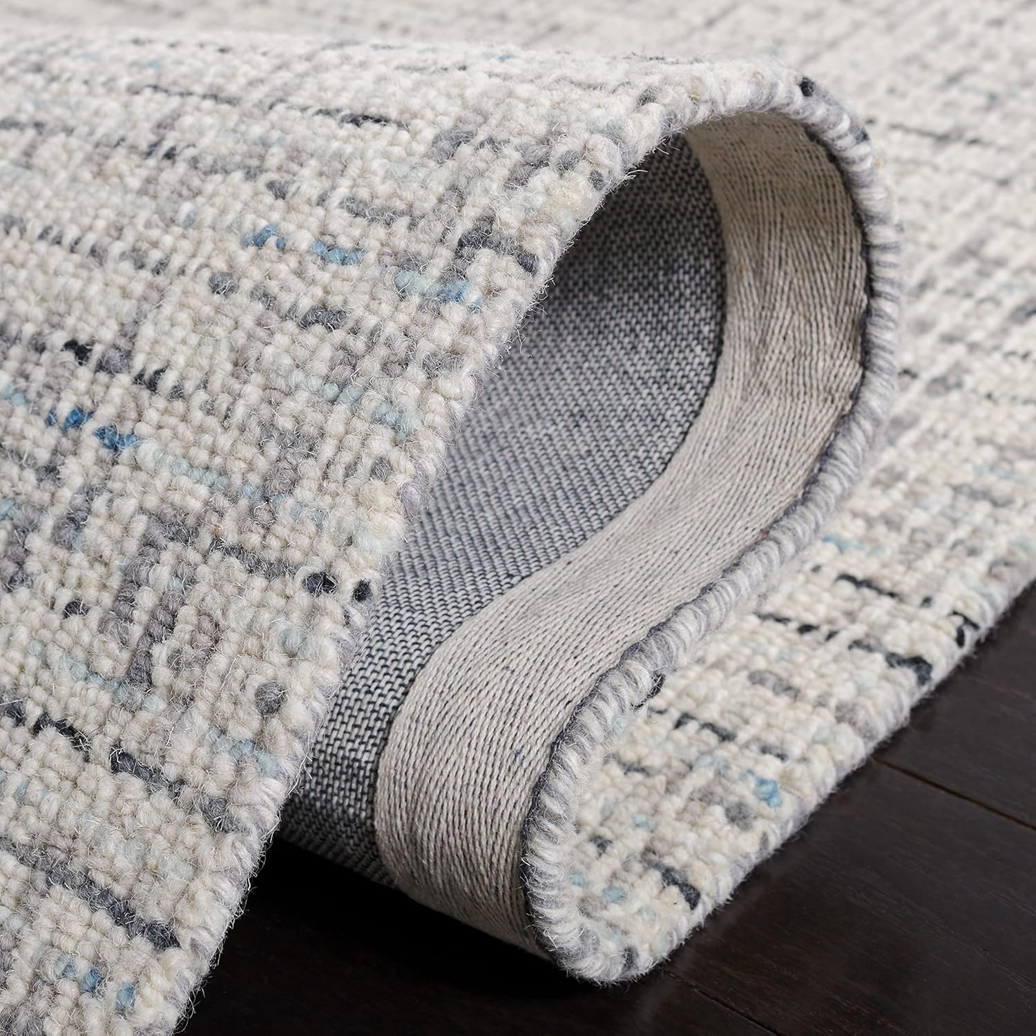 Safavieh Abstract Collection – Alfombra decorativa, 2 x 3 pies, gris y marfil, lana hecha a mano, ideal para zonas de alto tráfico en entrada, sala