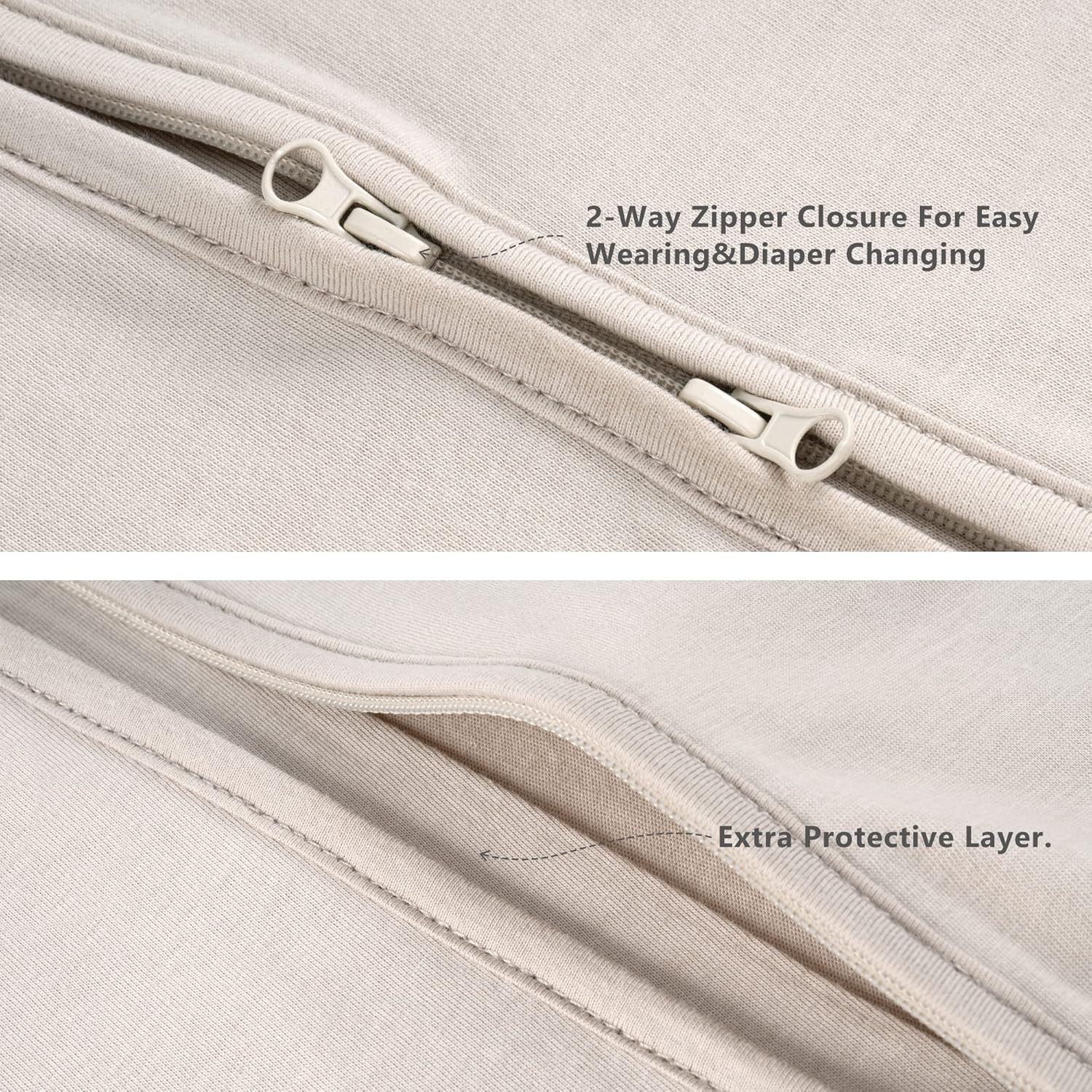 TILLYOU Saco de dormir – Paquete de 2 mantas para bebé con cremallera de 2 vías, saco de dormir extrasuave de algodón sin mangas para bebés, 12-18