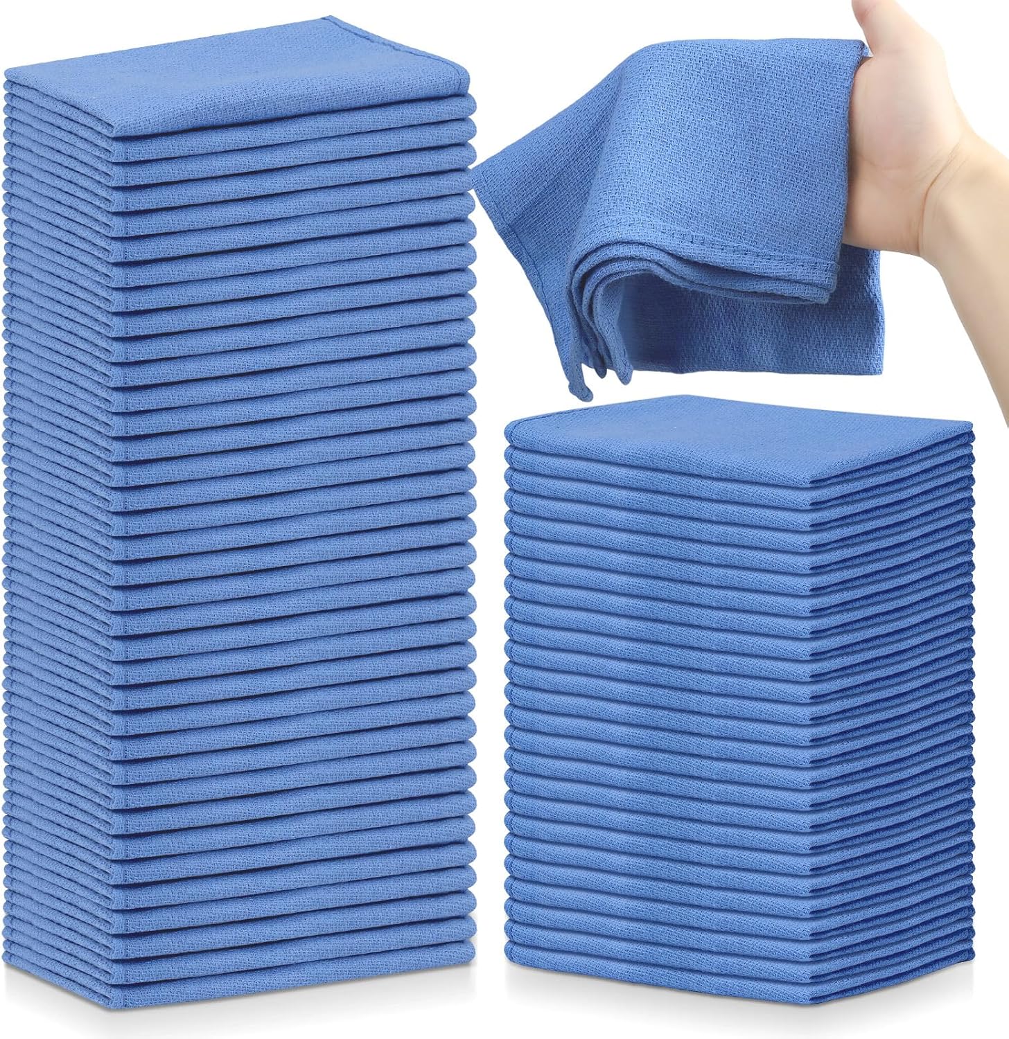 Toulite 100 toallas quirúrgicas azules a granel de 24 x 17 pulgadas, toallas de algodón para limpieza de tiendas, trapos azules, toallas absorbentes