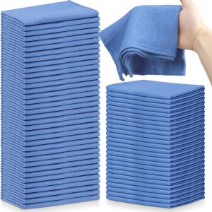 Toulite 100 toallas quirúrgicas azules a granel de 24 x 17 pulgadas, toallas de algodón para limpieza de tiendas, trapos azules, toallas absorbentes Toulite 100 toallas quirúrgicas azules a granel de 24 x 17 pulgadas, toallas de algodón para limpieza de tiendas, trapos azules, toallas absorbentes