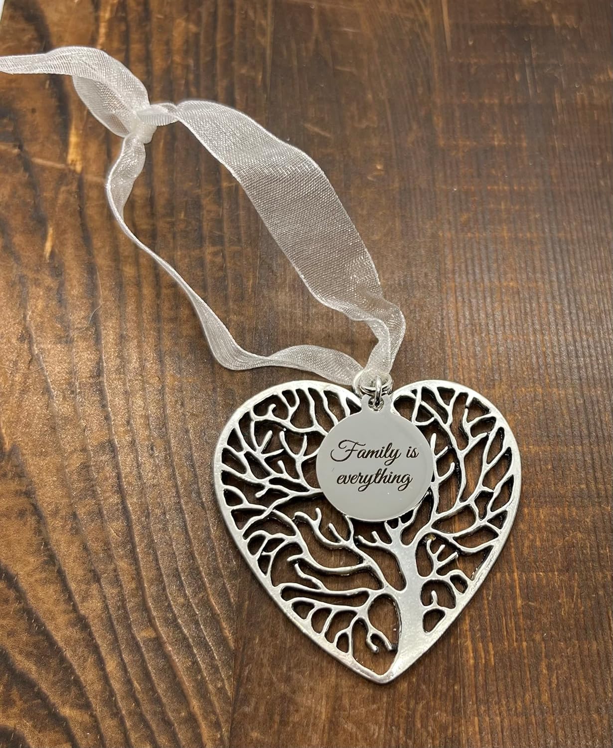 Adorno familiar, adorno de corazón de árbol de la vida, Family is Everything, familia, adorno de Navidad para mamá, decoración del hogar, adorno de