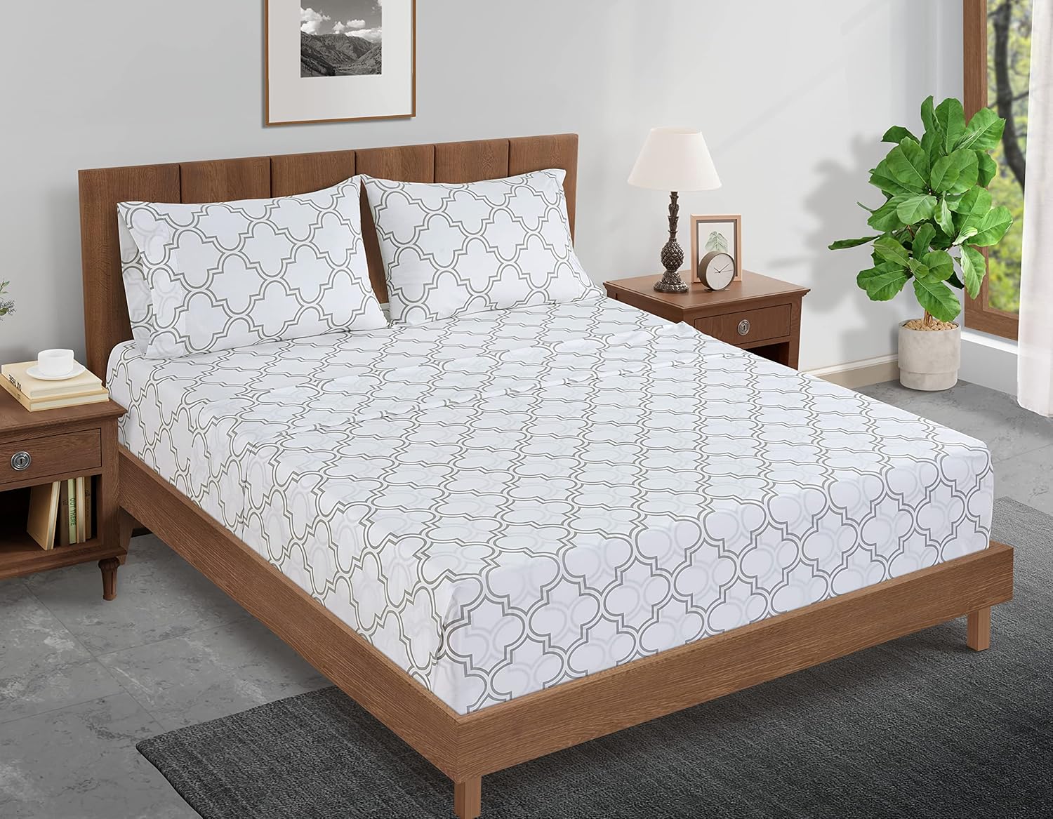 Juego de 2 piezas con sábana bajera 100% algodón orgánico en tamaño individual XL y 1 funda de almohada, con tejido de percal de algodón ultrasuave,