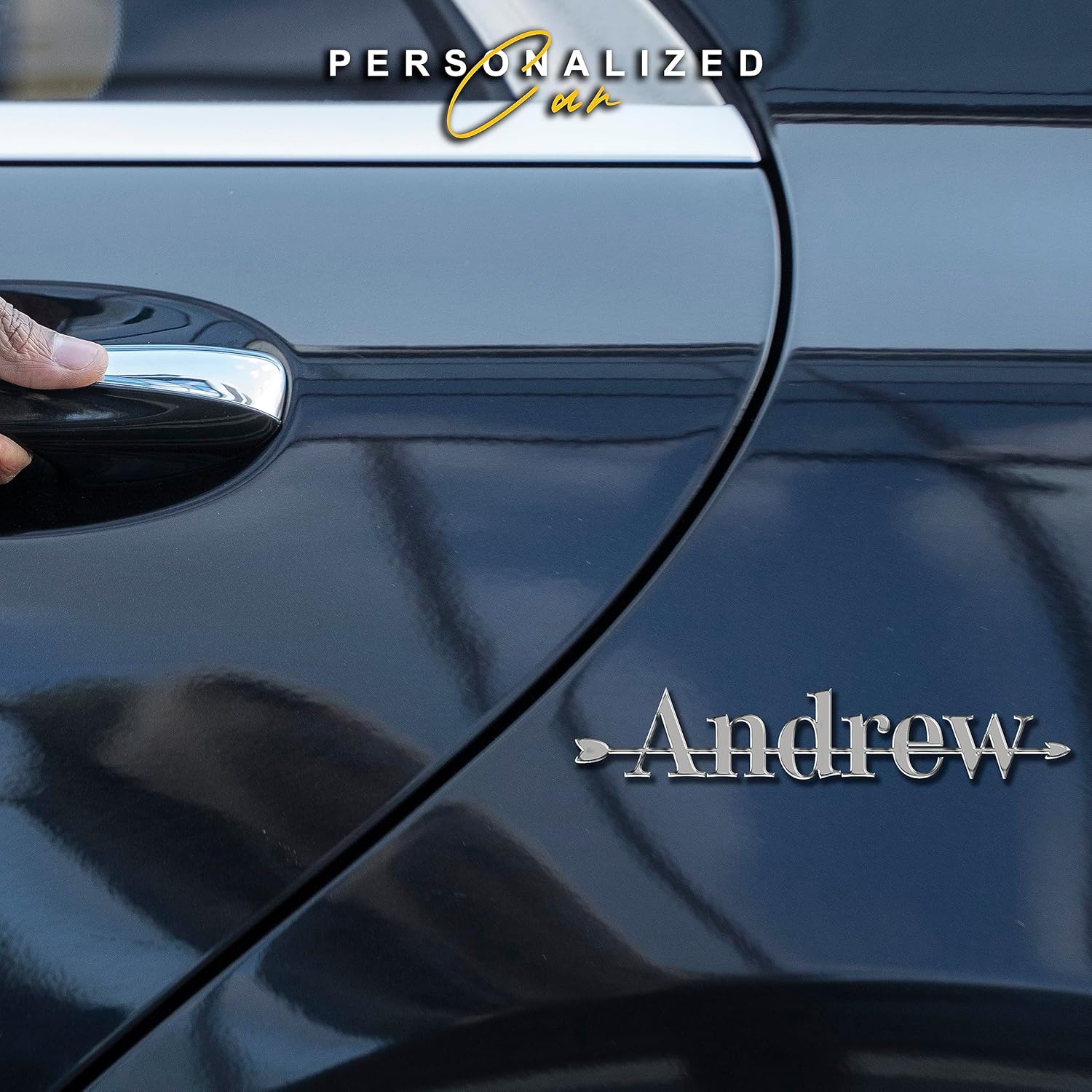 Emblema de coche personalizado con letra de tiro con arco con nombre 3D, placa de identificación de repuesto para maletero, emblema de letras de