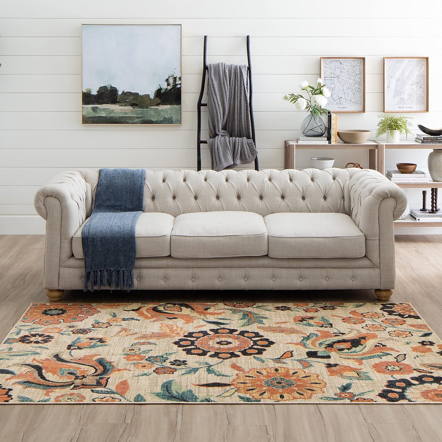 Mohawk Home Floweret – Alfombra de transición floral de 2 x 3 pies, perfecta para entrada, lavandería, pasillo