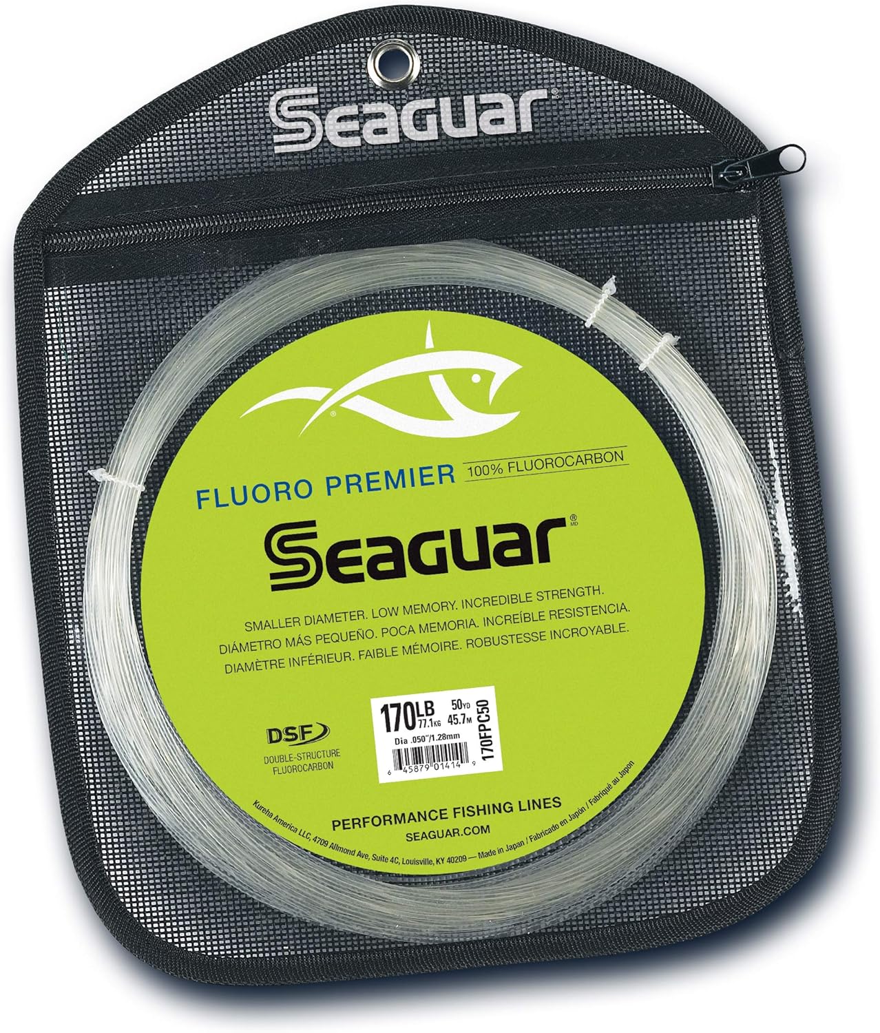 Seaguar Fluoro Premier 100% Fluorocarbon Fishing Line DSF, Saltwater, Big Game