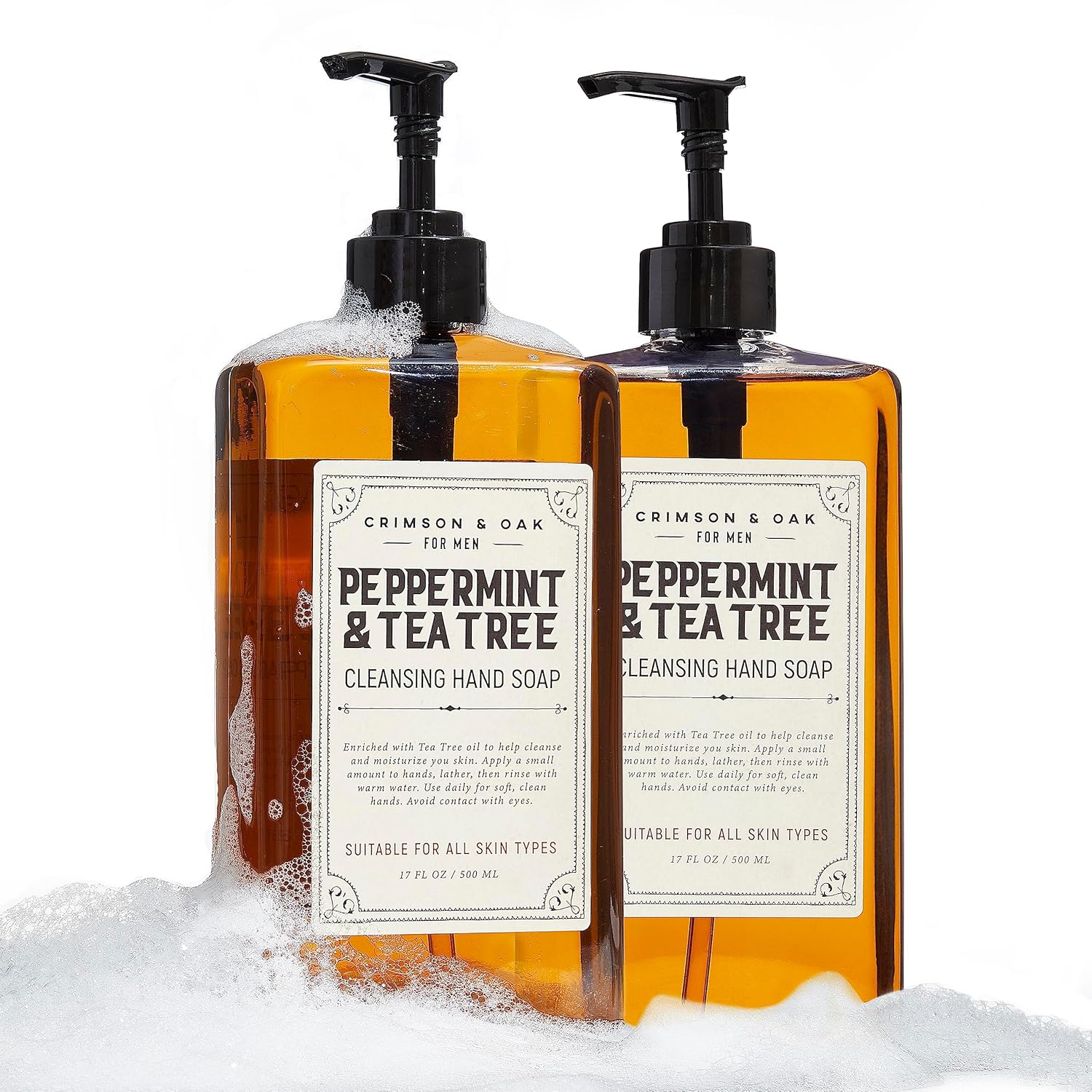 Body Prescriptions Crimson & Oak – Paquete de 2 jabones de manos para hombre  Jabón de manos de limpieza profunda con dispensador de bomba, lavado