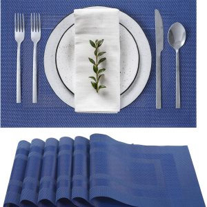 Juego de 6 manteles individuales resistentes al calor, lavables, antideslizantes, a prueba de manchas, fáciles de limpiar, duraderos, de vinilo, Juego de 6 manteles individuales resistentes al calor, lavables, antideslizantes, a prueba de manchas, fáciles de limpiar, duraderos, de vinilo,