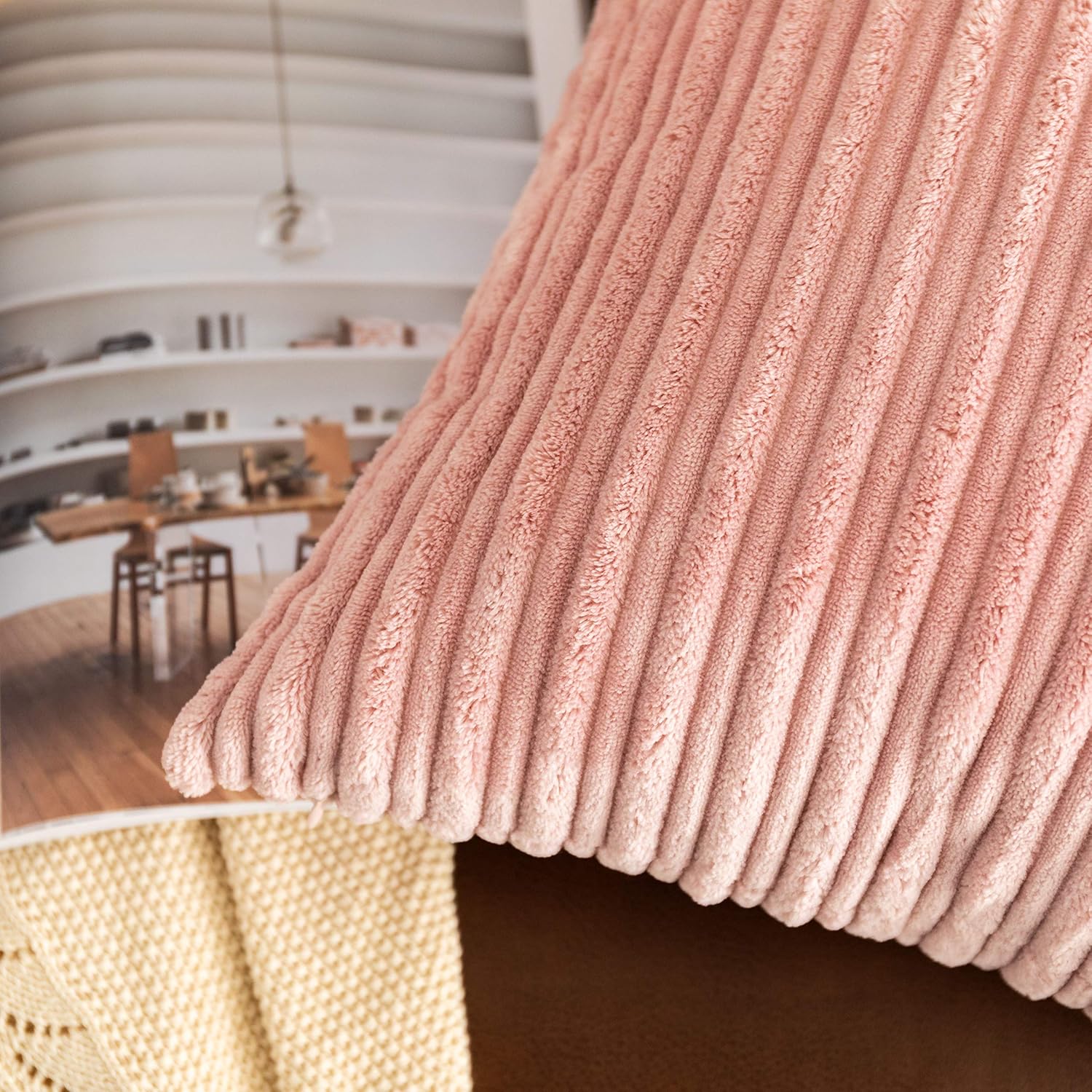 UGASA – Fundas para almohada de franela de terciopelo supersuaves, a rayas