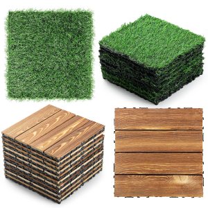 24 azulejos de madera dura entrelazados para patio y césped artificial, baldosas de madera impermeables, azulejos de césped entrelazados para 24 azulejos de madera dura entrelazados para patio y césped artificial, baldosas de madera impermeables, azulejos de césped entrelazados para