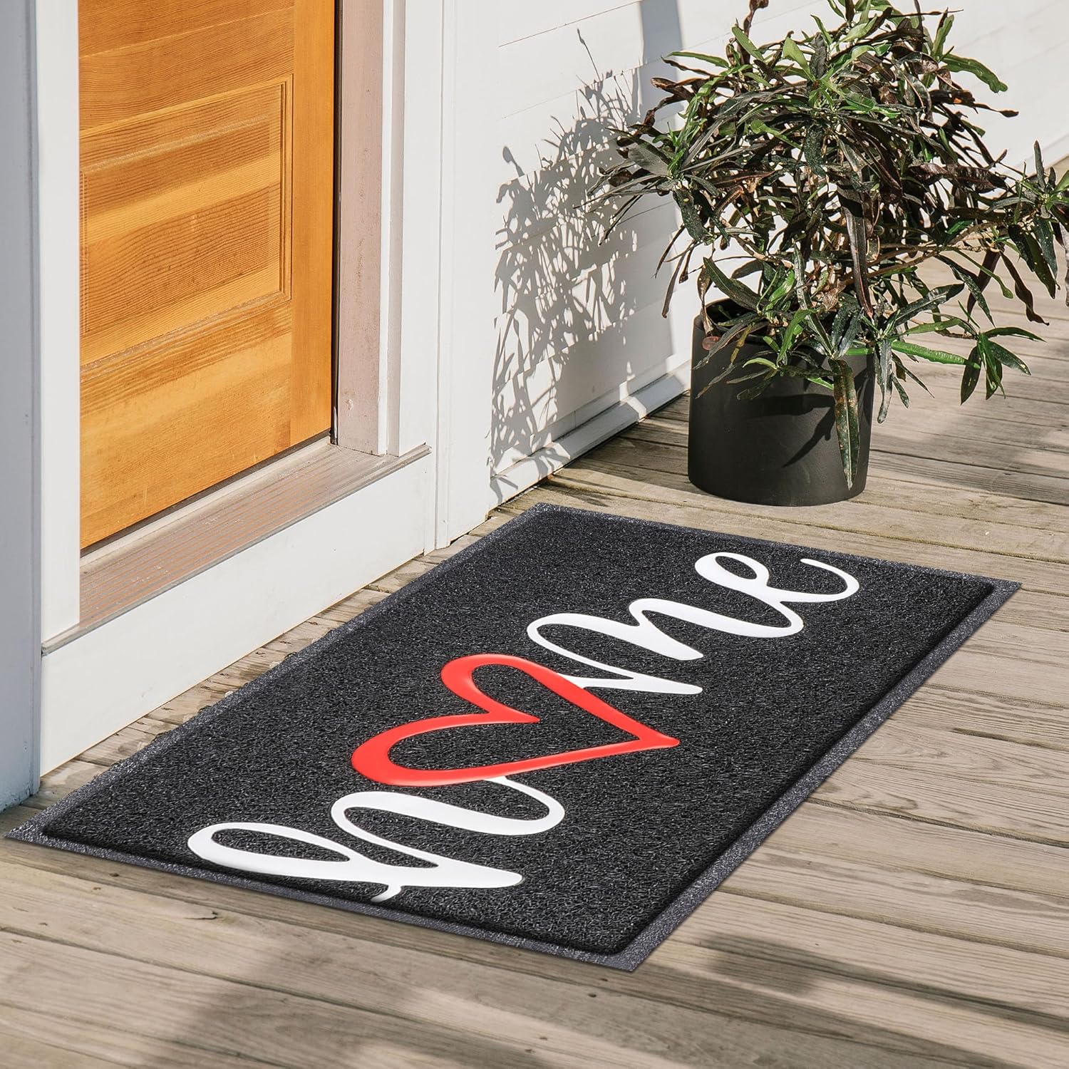 Tapete de bienvenida duradero para puerta delantera, tapete de bienvenida al aire libre, tapete antideslizante para entrada, entrada a casa, patio,