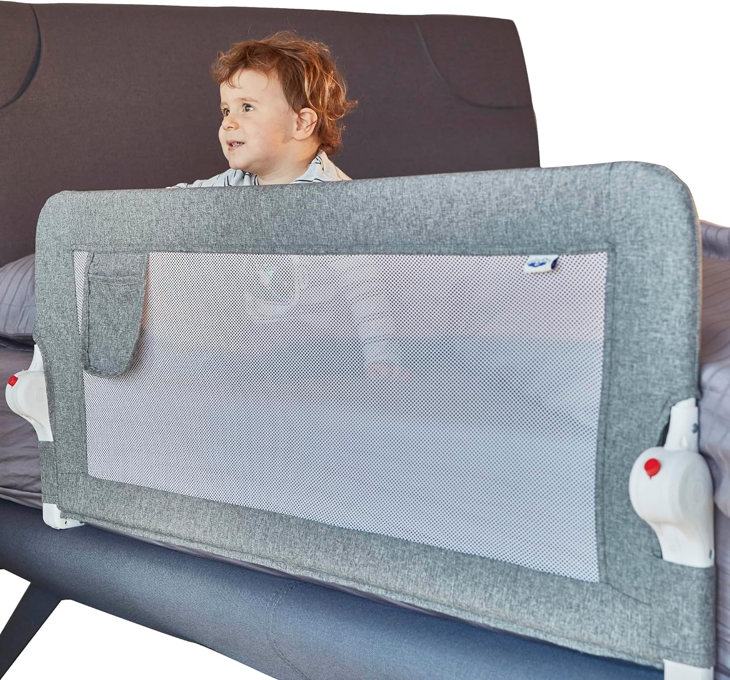 Plushy Kids Paquete de 2 rieles de cama para niños pequeños, plegables y extralargos, protector de riel de seguridad para cuna con anclaje