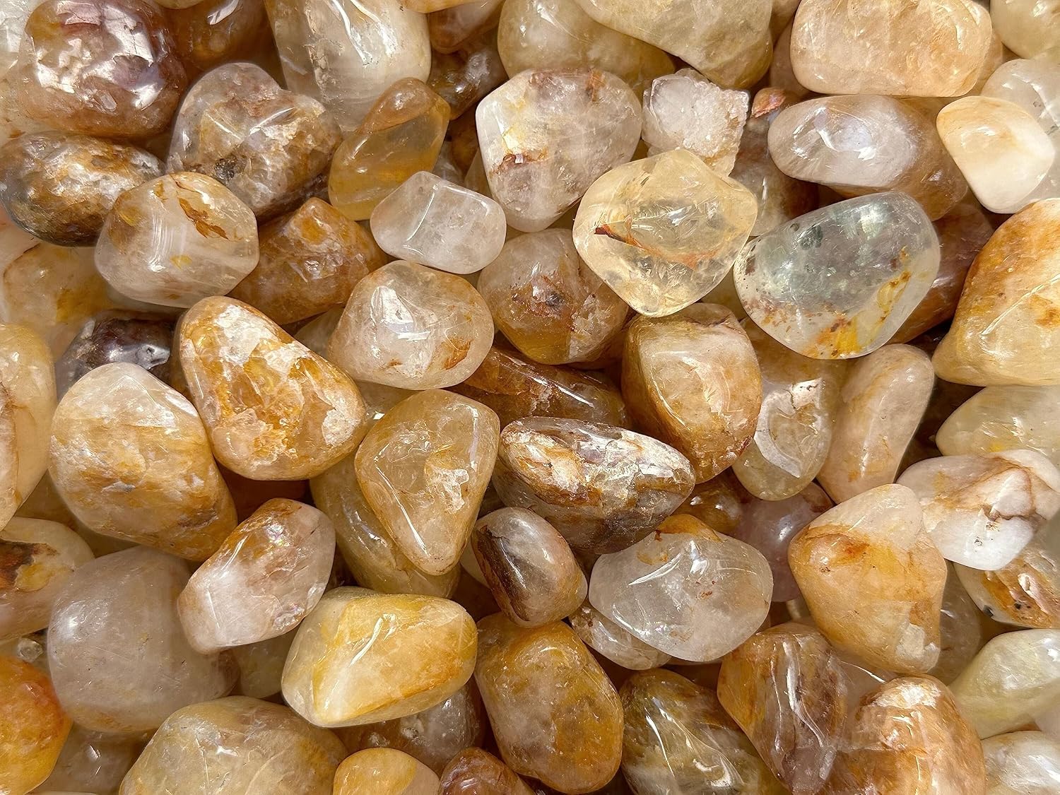 GAF TREASURES Piedras pulidas de cuarzo curandero dorado de 12 libra, piedra preciosa de cuarzo curandero dorado natural pulida, cristales curativos